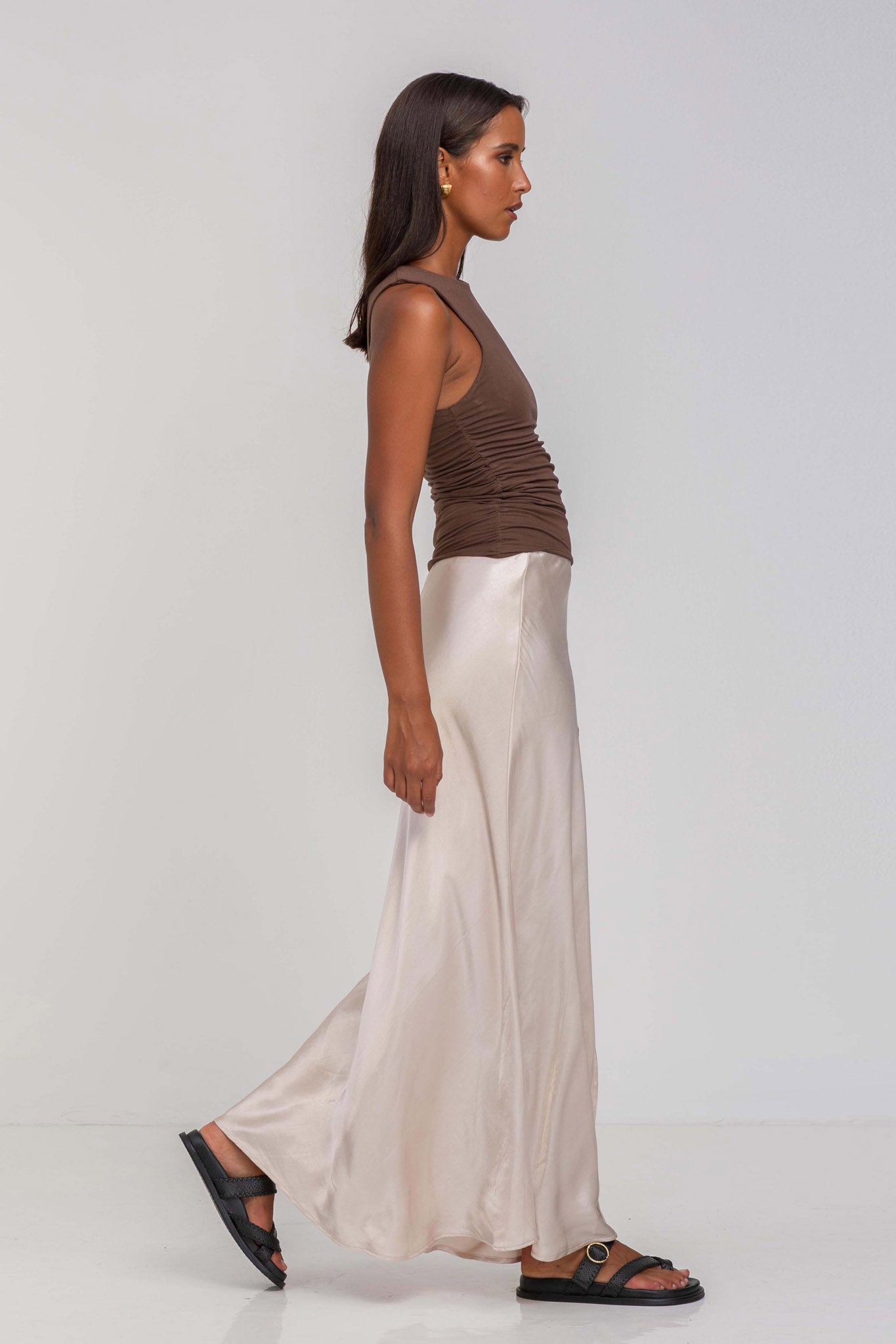 Find Me Wrap Skirt - Sand Grey