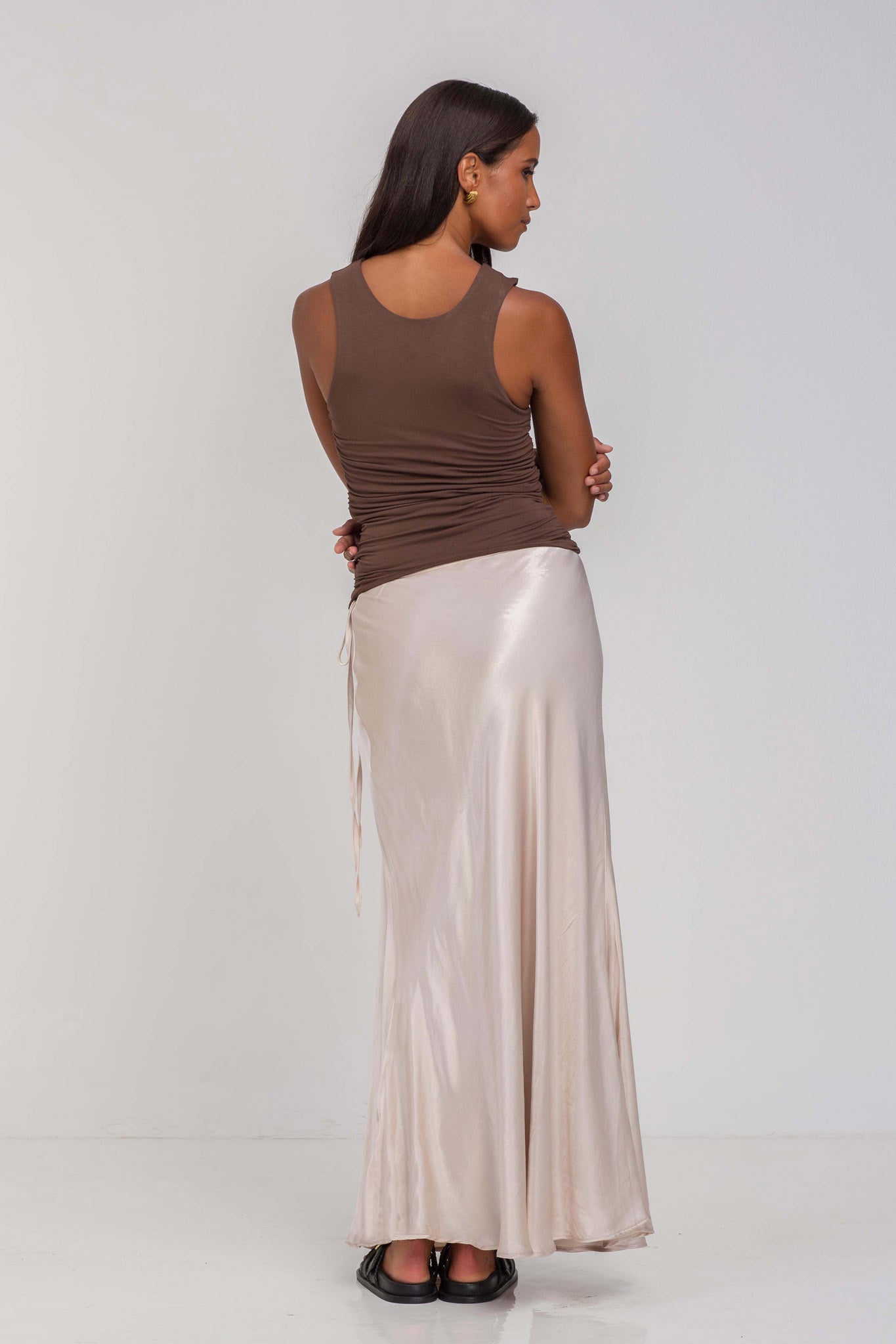 Find Me Wrap Skirt - Sand Grey