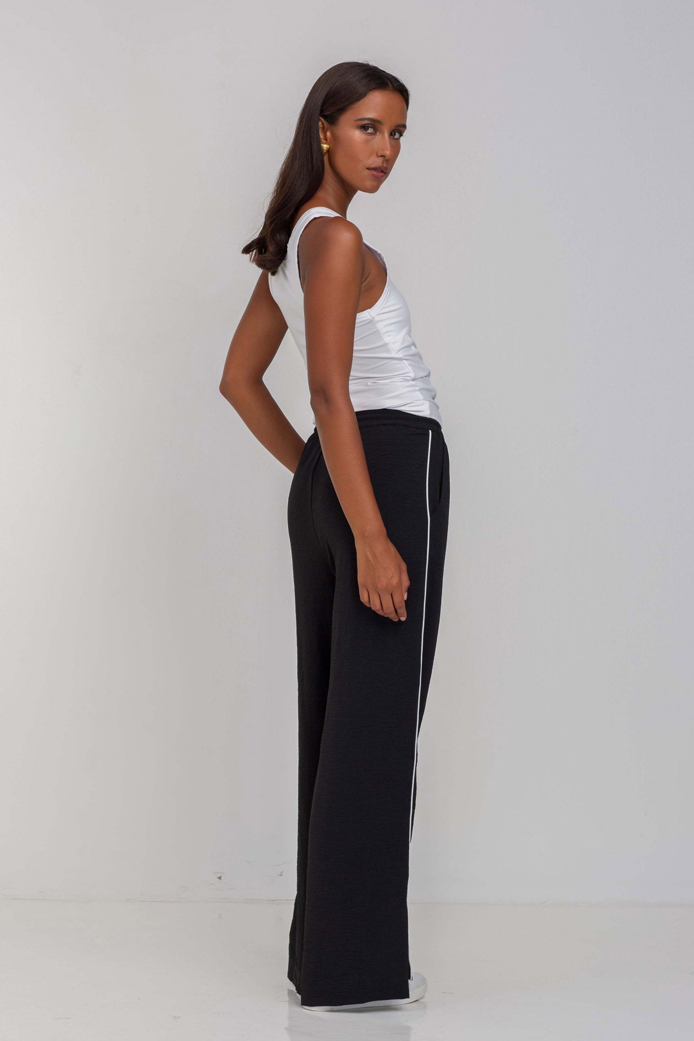 Hypnotic Pant - Black with White Piping