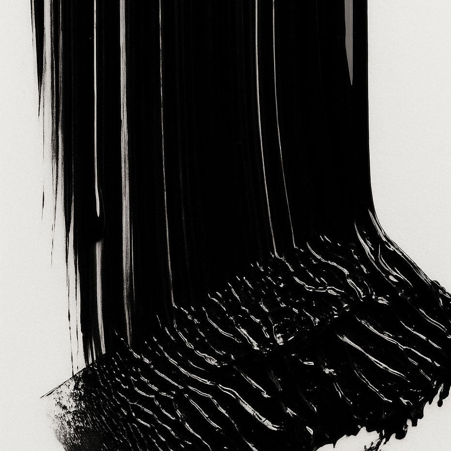 Black and white illustration of mascara