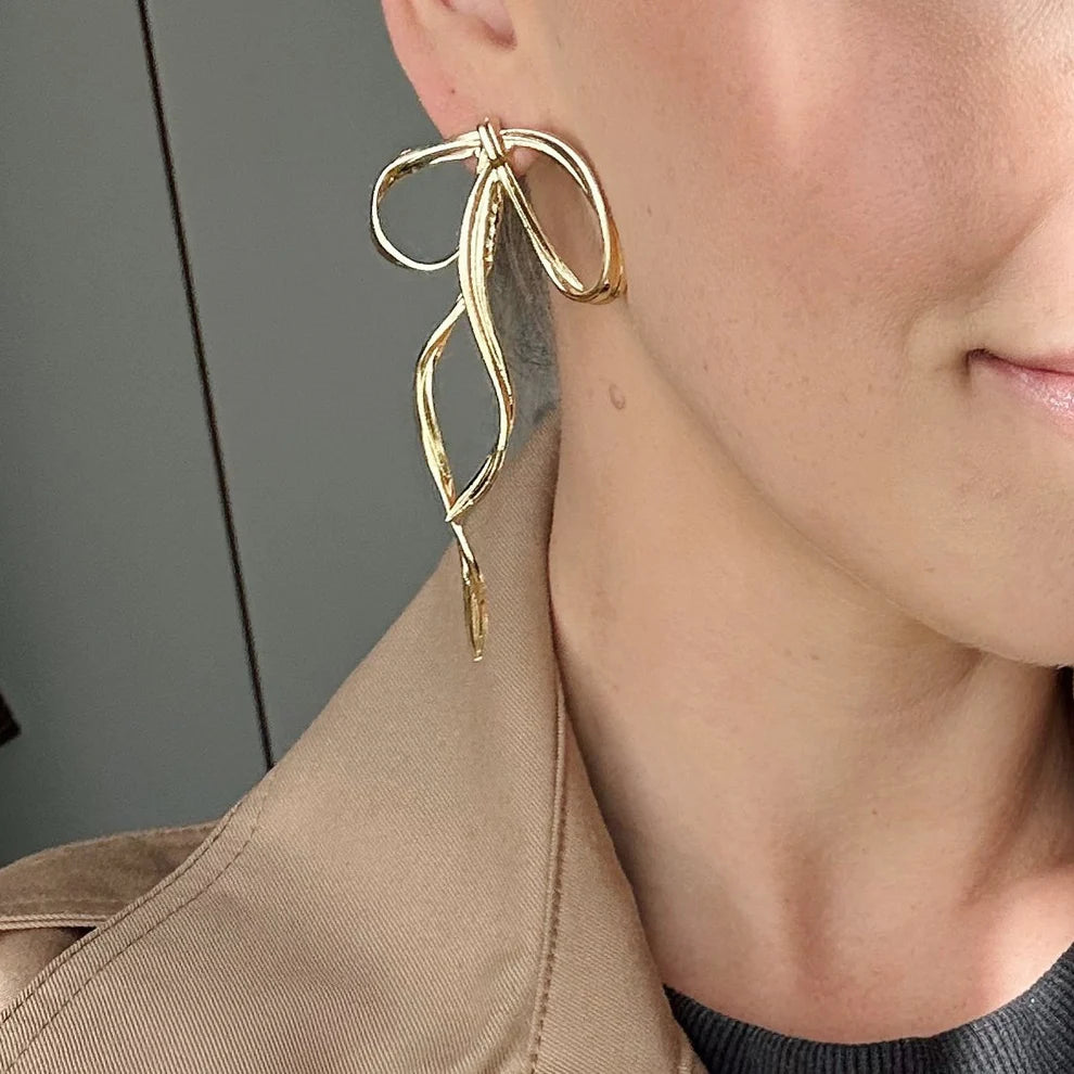 GIMME - Allegra Bow Gold Earrings