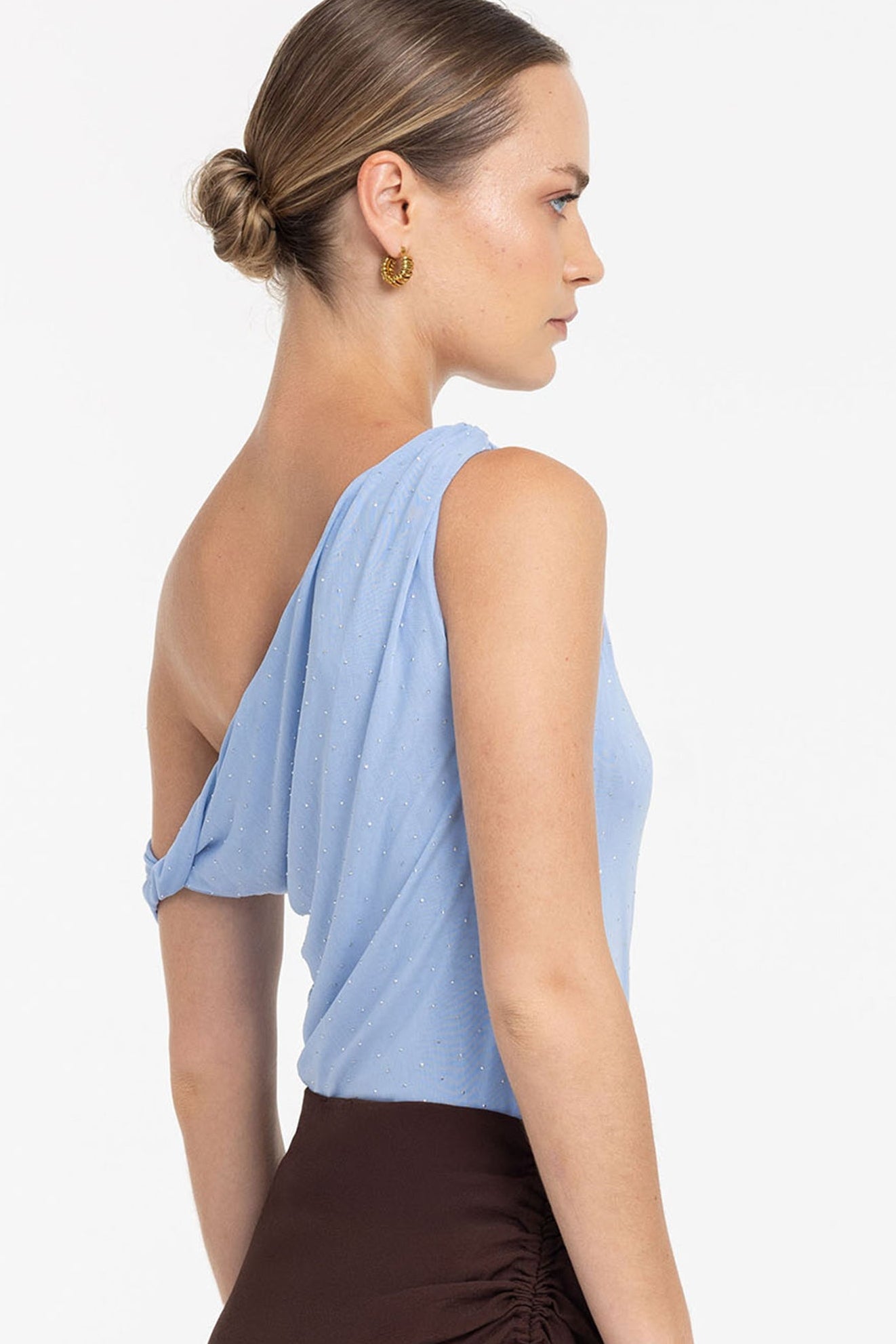 Twisted Dreams Top - Blue with Silver Diamantés