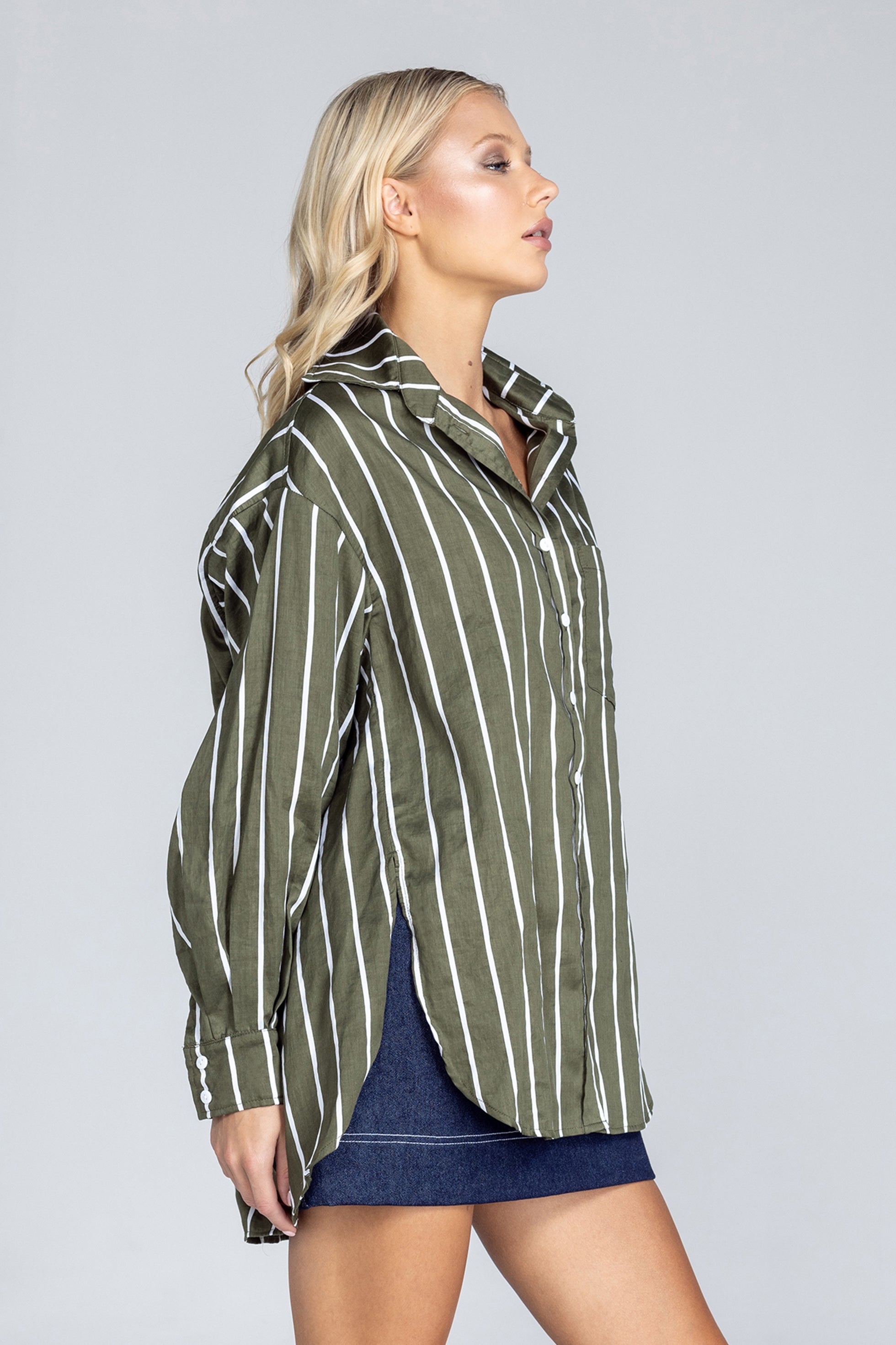 Two Makes One Shirt - Forest with White Stripe