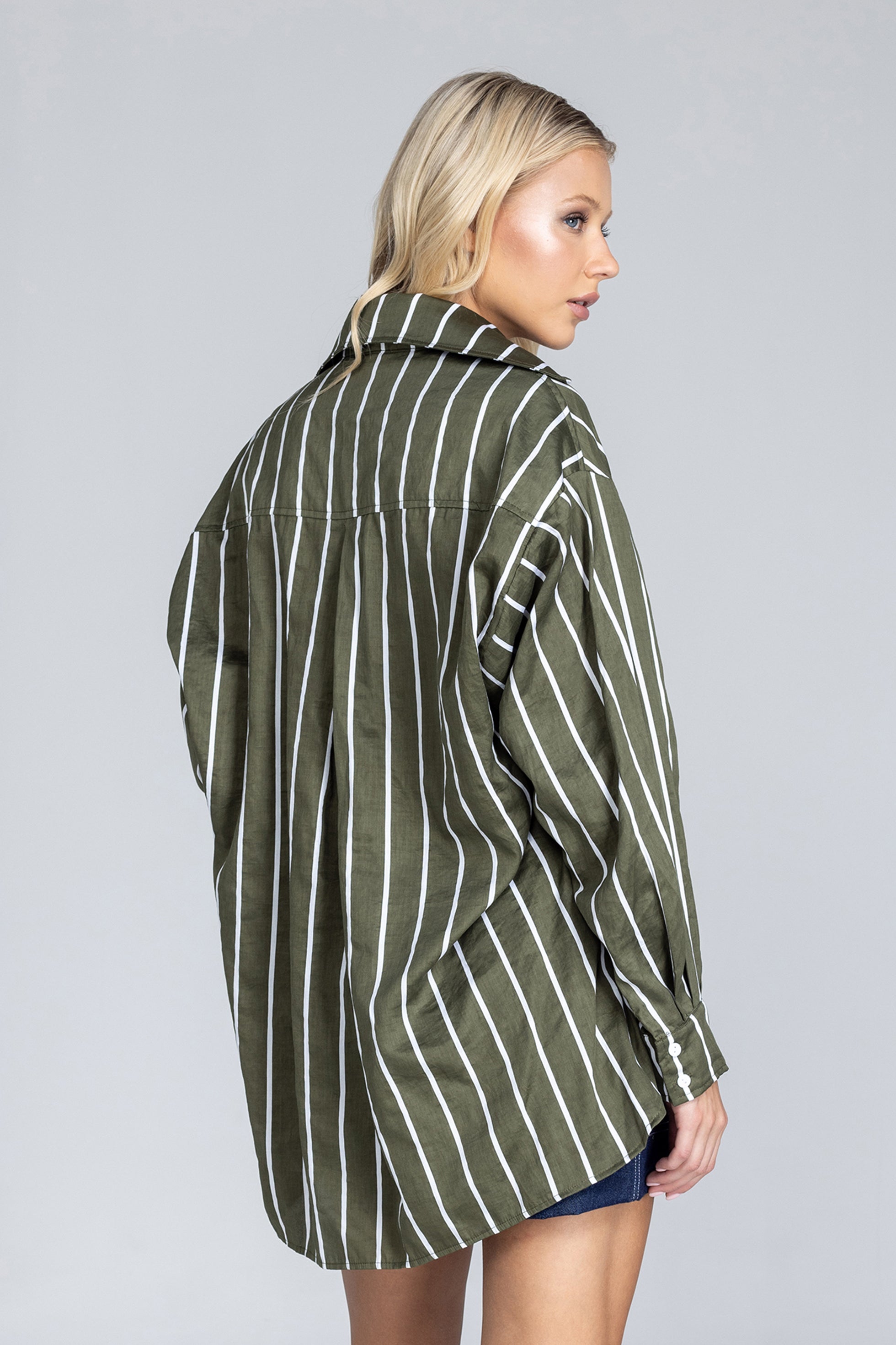 Two Makes One Shirt - Forest with White Stripe