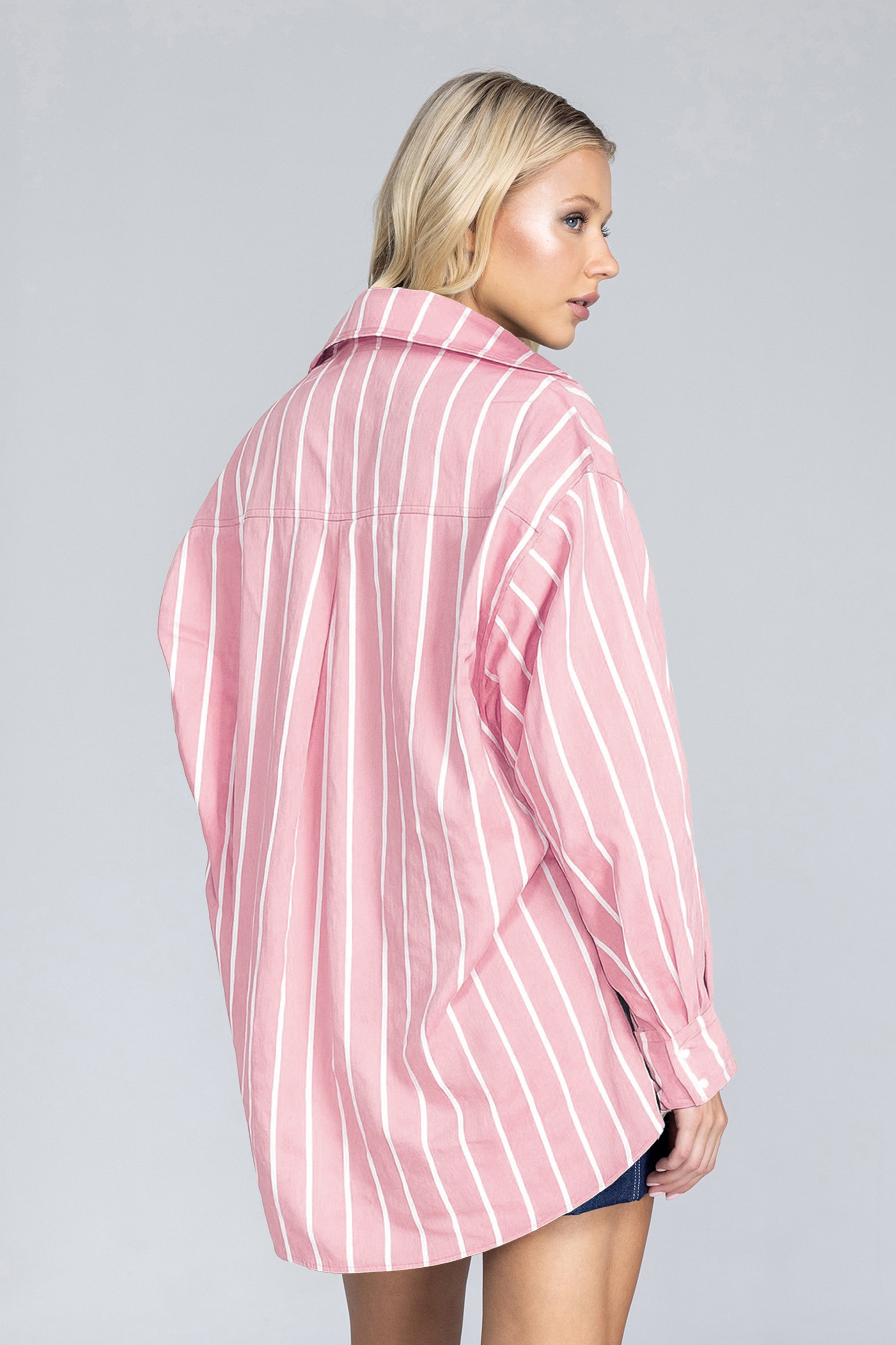Two Makes One Shirt - Peachy Sunset with White Stripe