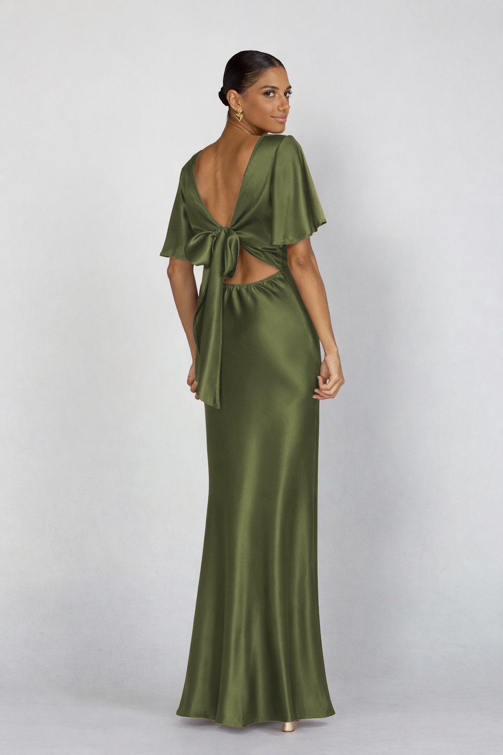 V-Neck Golden Hour Dress - Golden Khaki