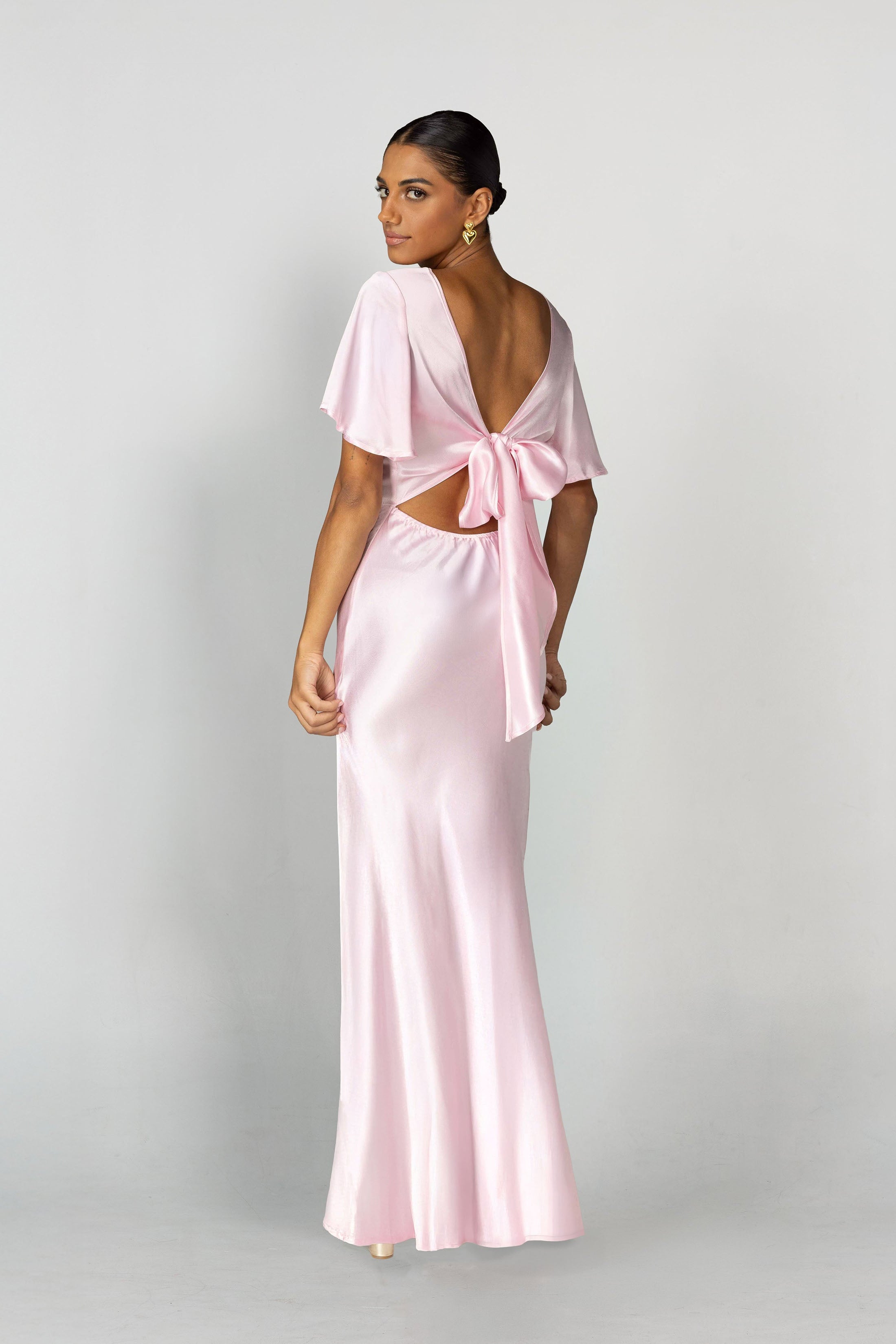 V-Neck Golden Hour Dress - Baby Pink