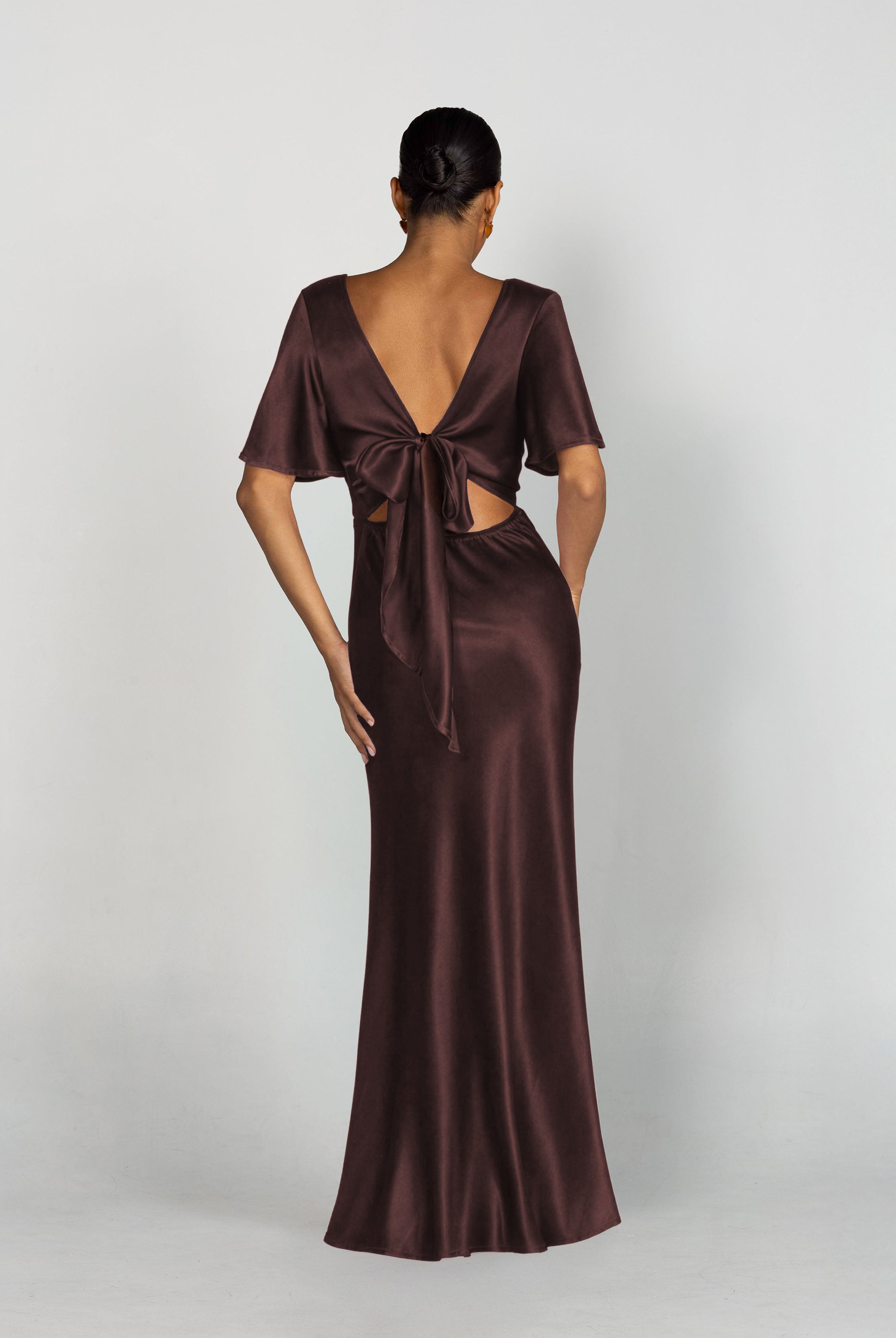 V-Neck Golden Hour Dress - Chocolate