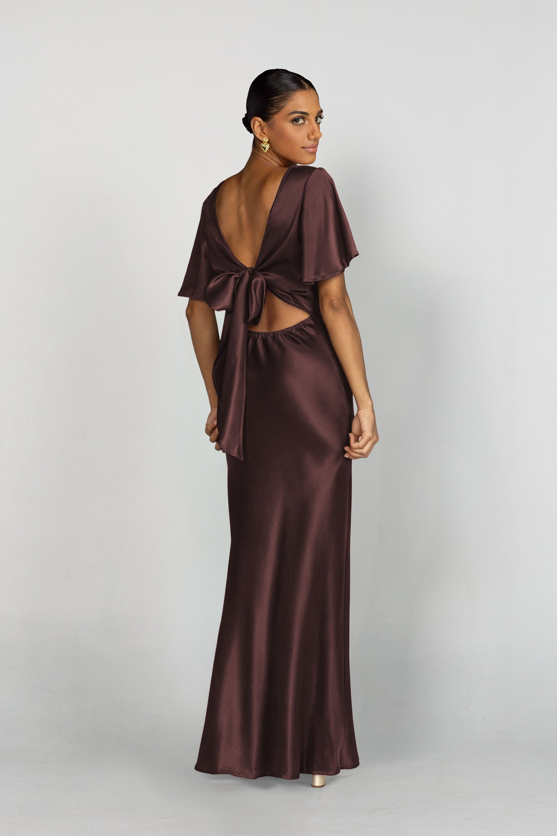 V-Neck Golden Hour Dress - Chocolate