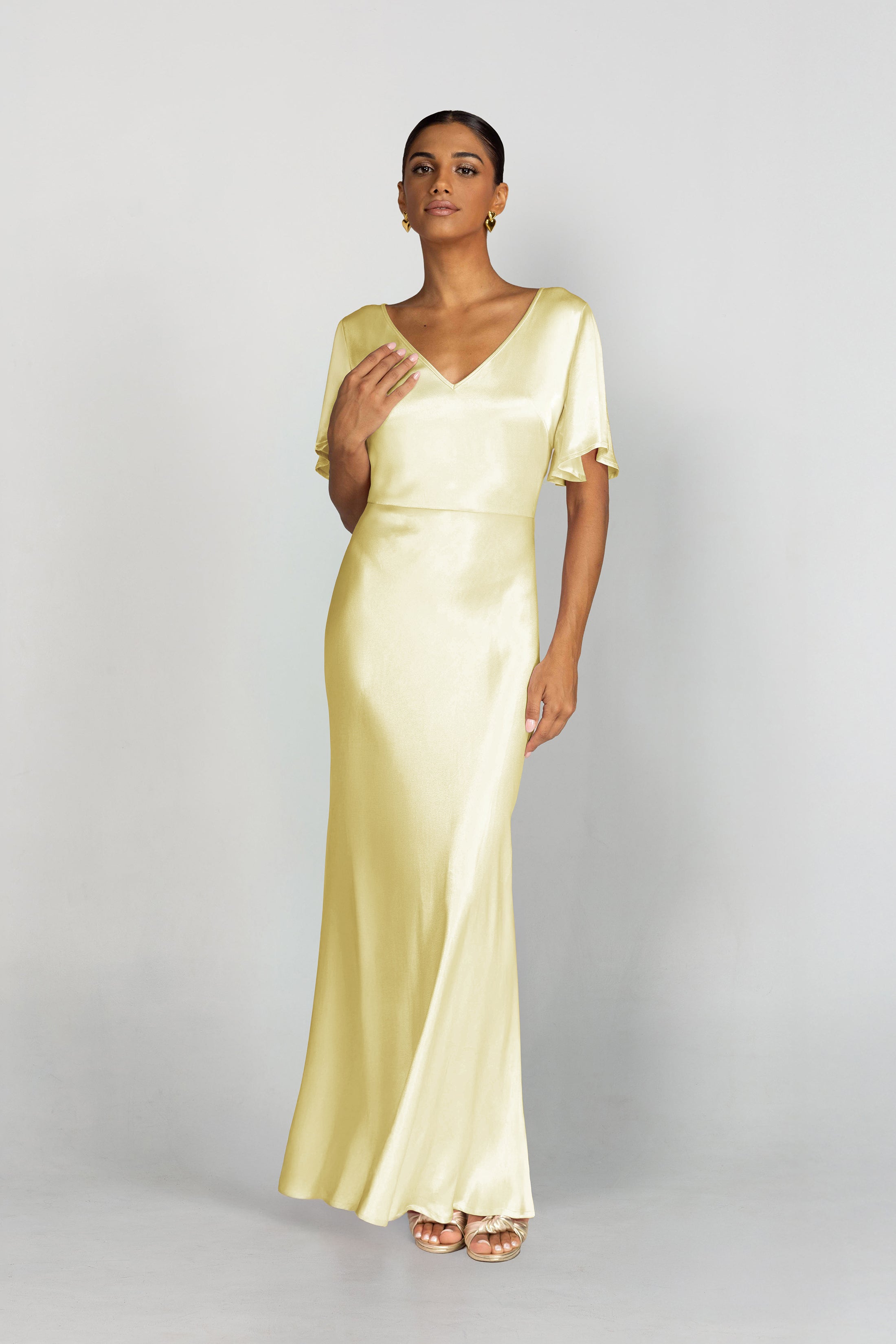 V-Neck Golden Hour Dress - Lemon