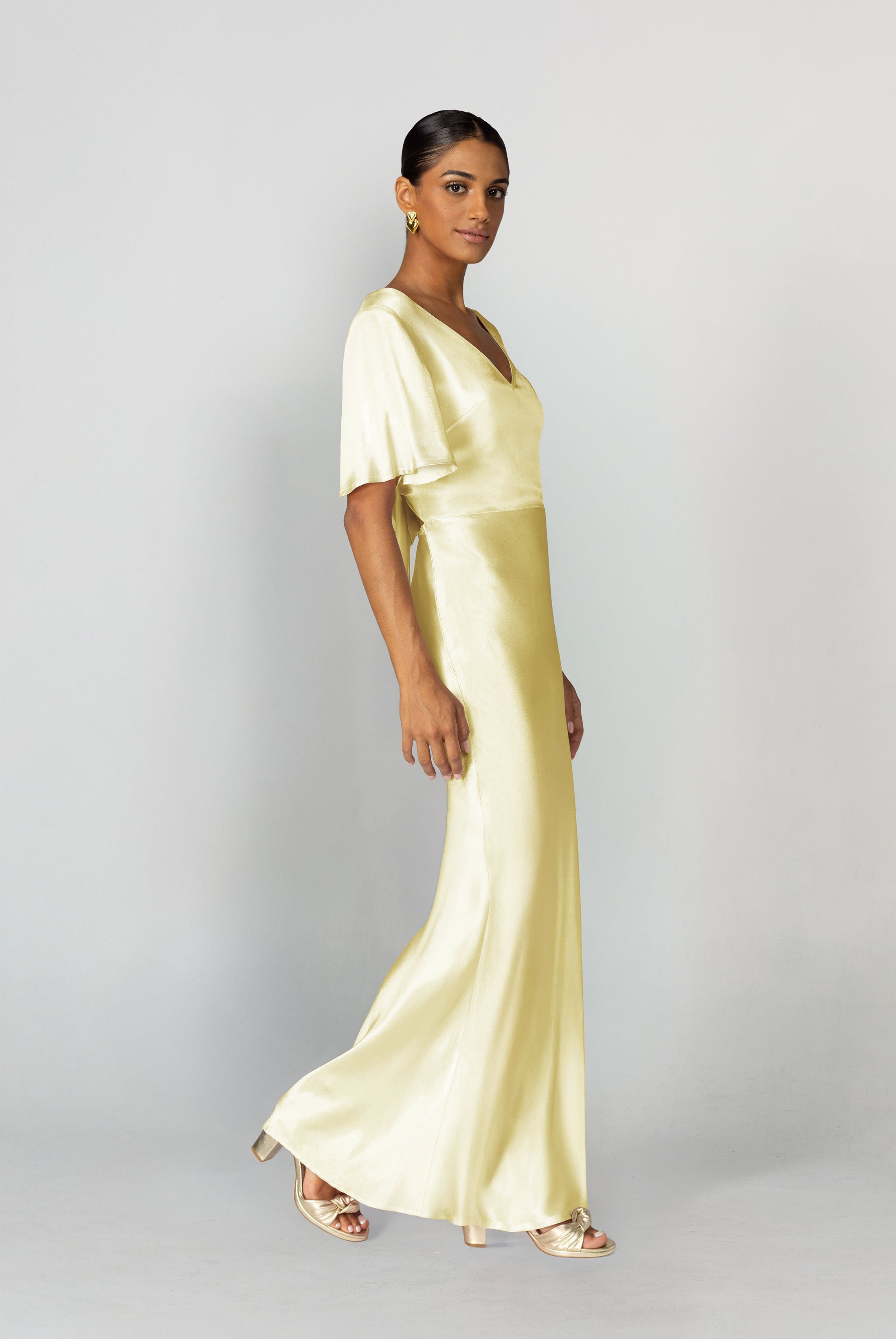 V-Neck Golden Hour Dress - Lemon