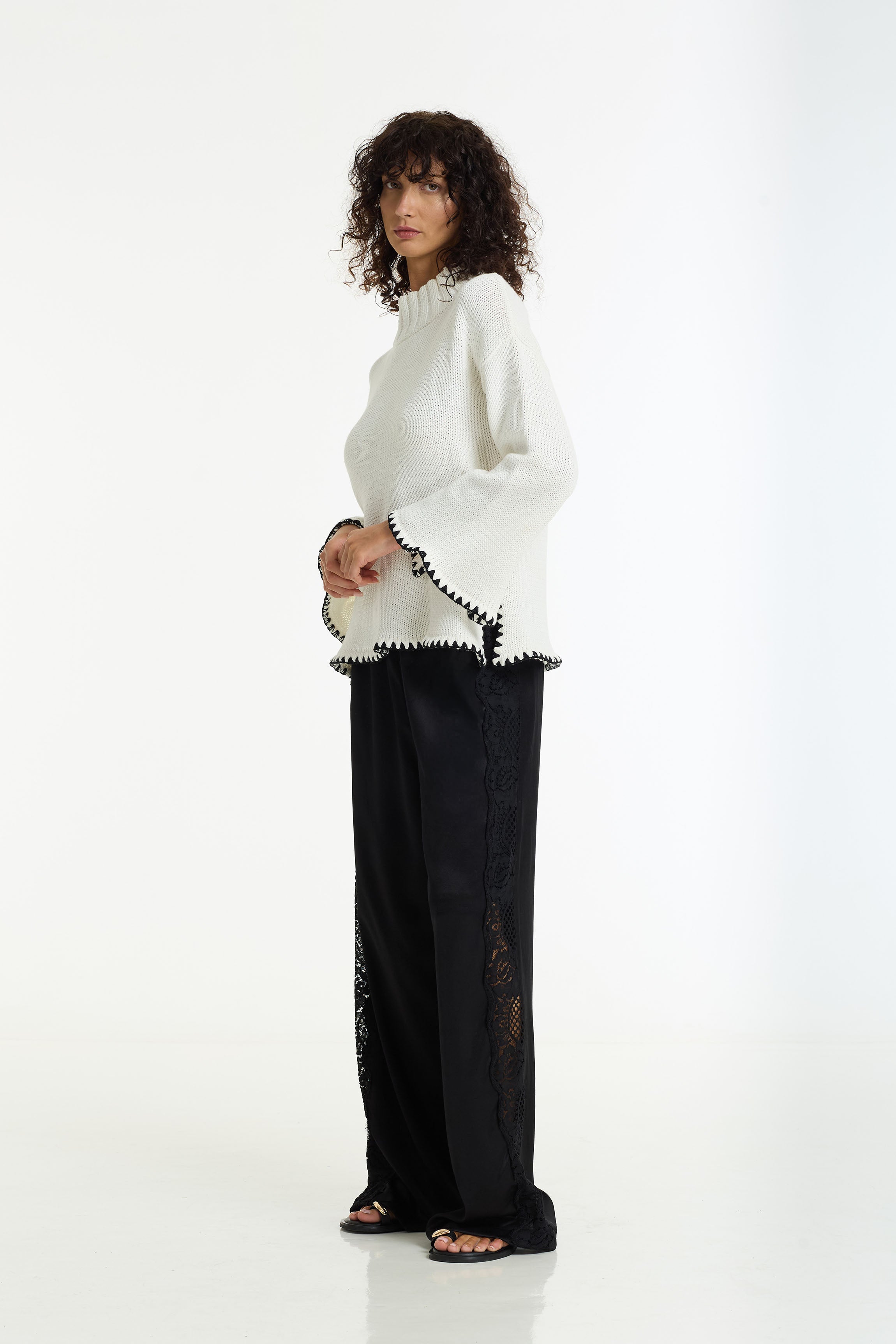 Marlow Satin Lace Pant | Black | PRE-ORDER