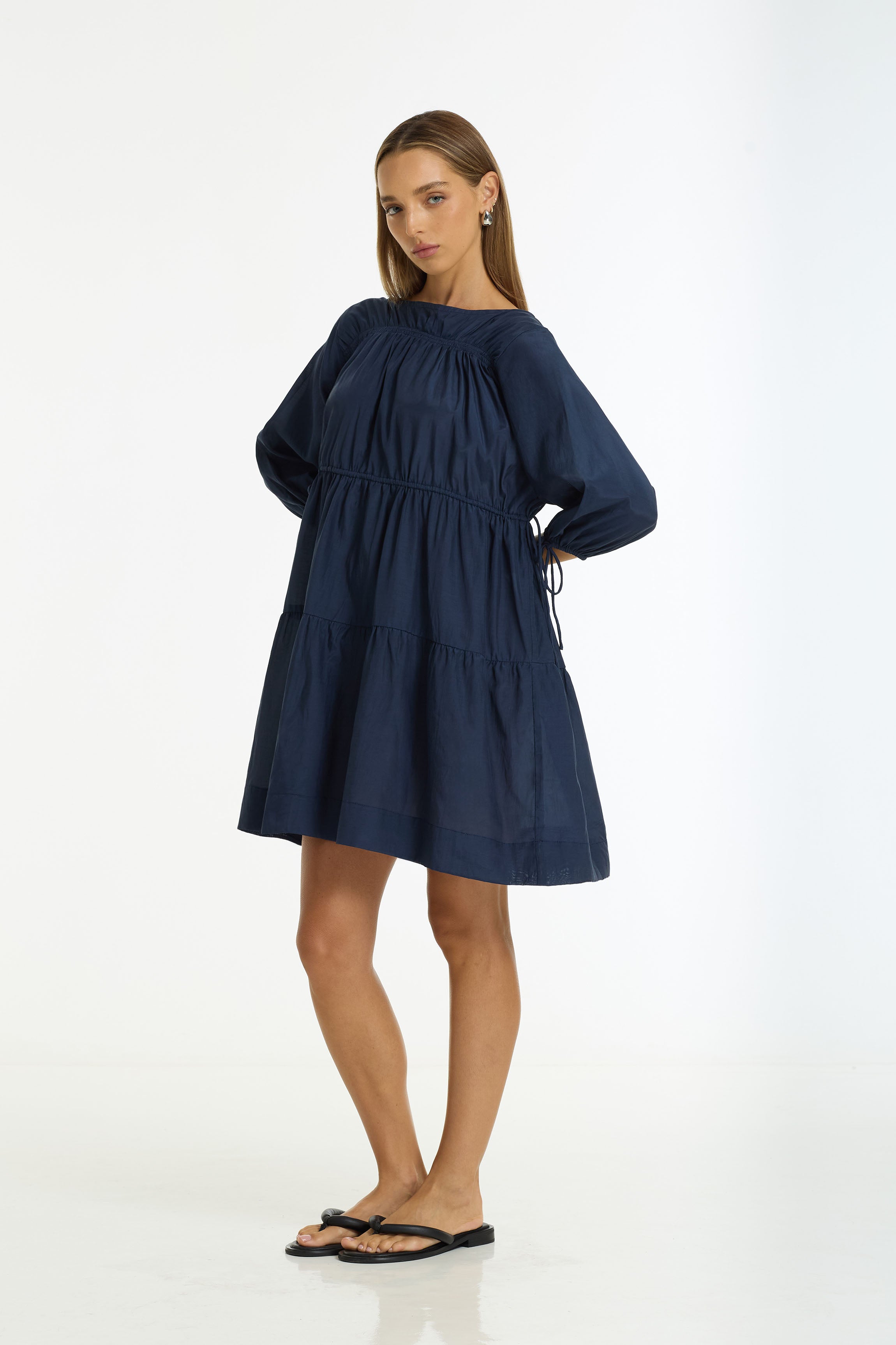 Where Hearts Fall Cotton Mini Dress | Navy | PRE-ORDER