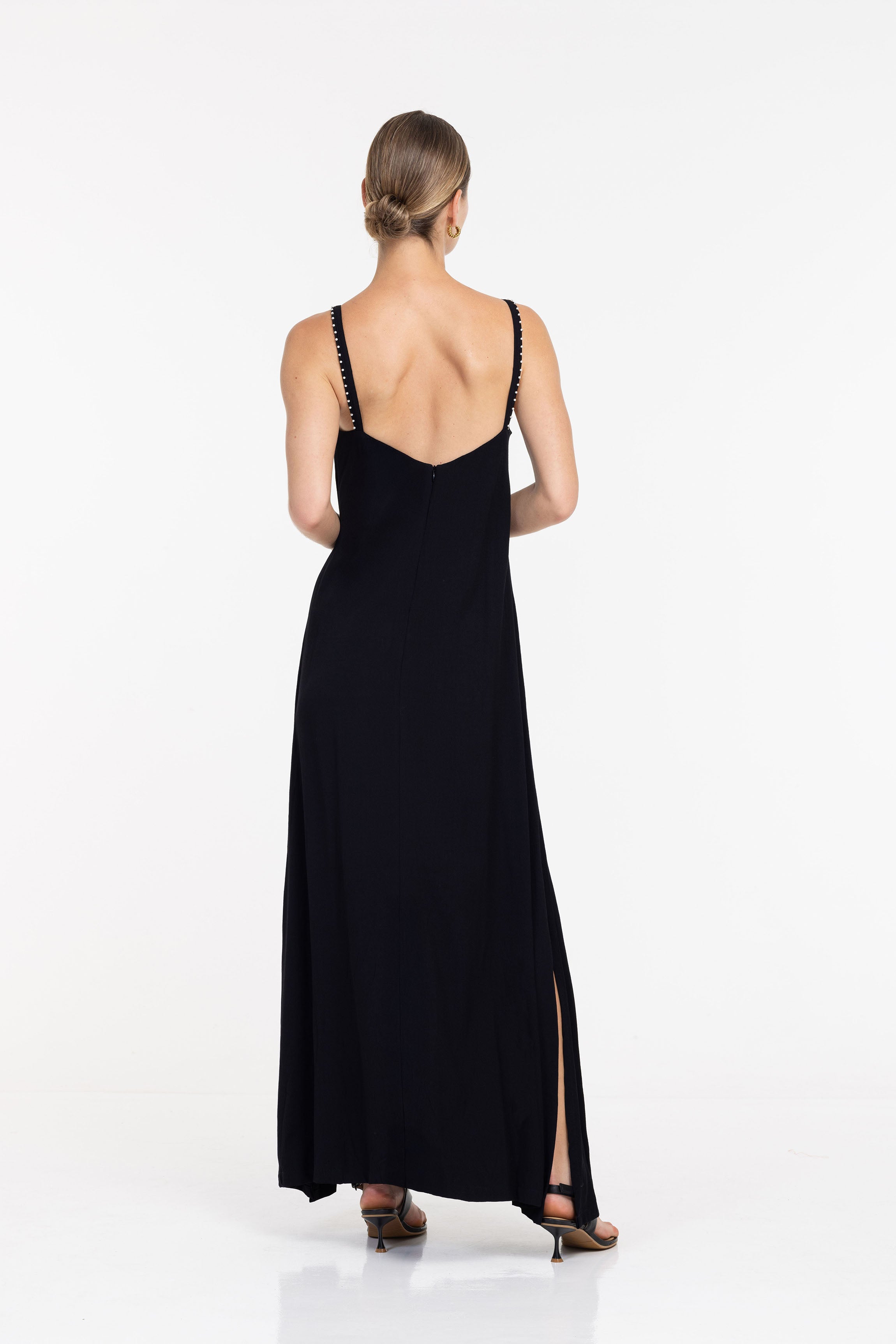 Wild at Heart Dress - Black with Pearl Trim