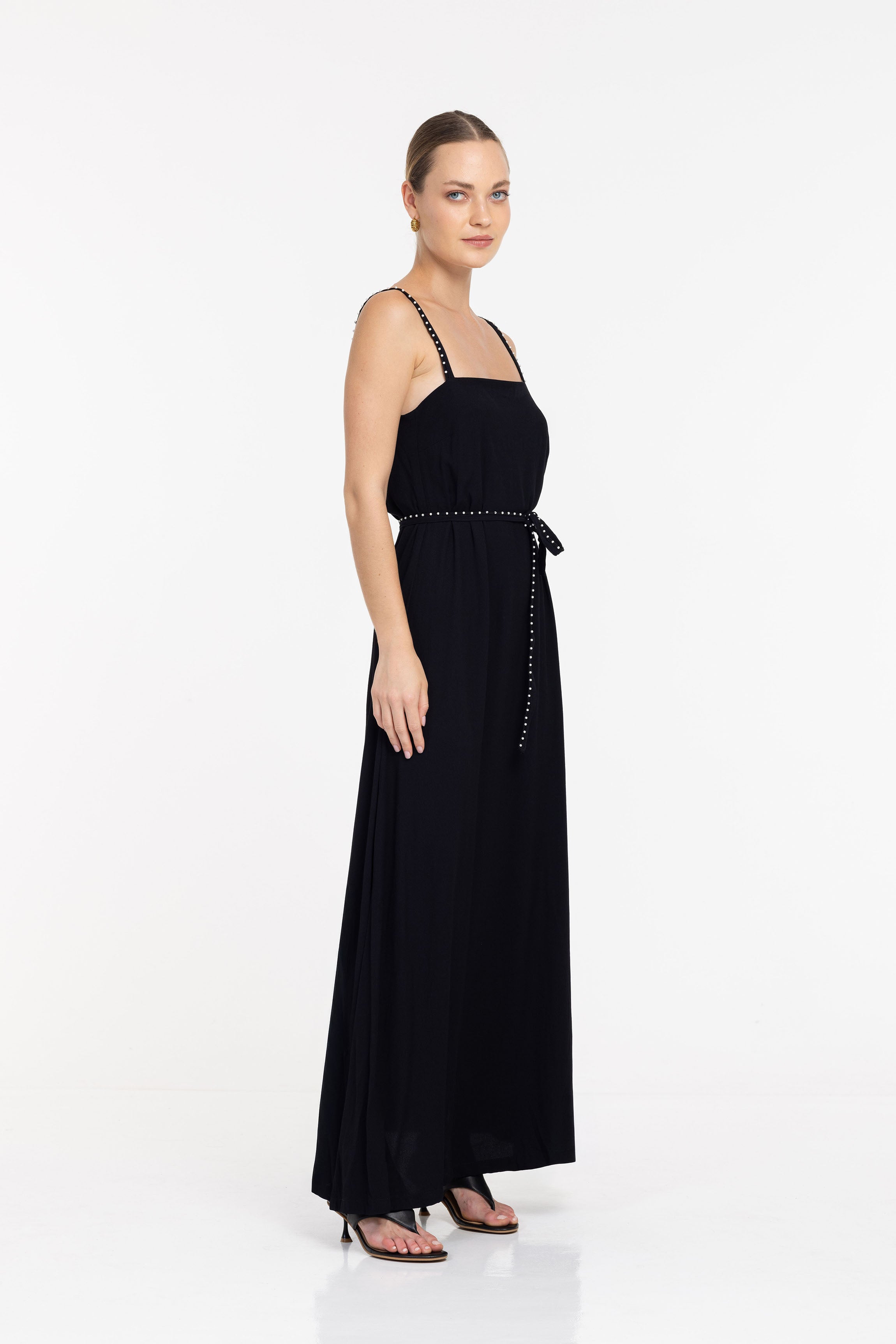 Wild at Heart Dress - Black with Pearl Trim