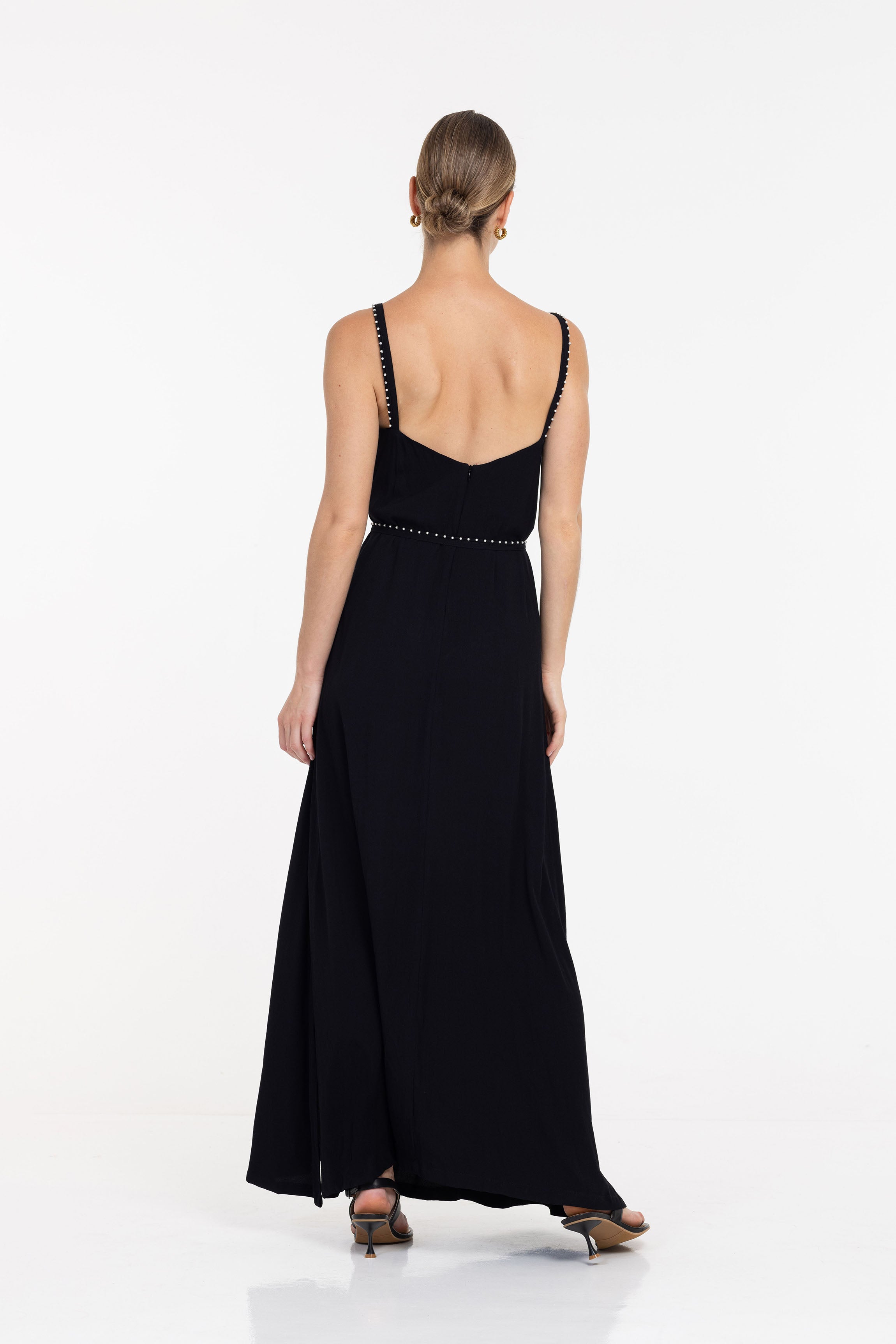 Wild at Heart Dress - Black with Pearl Trim
