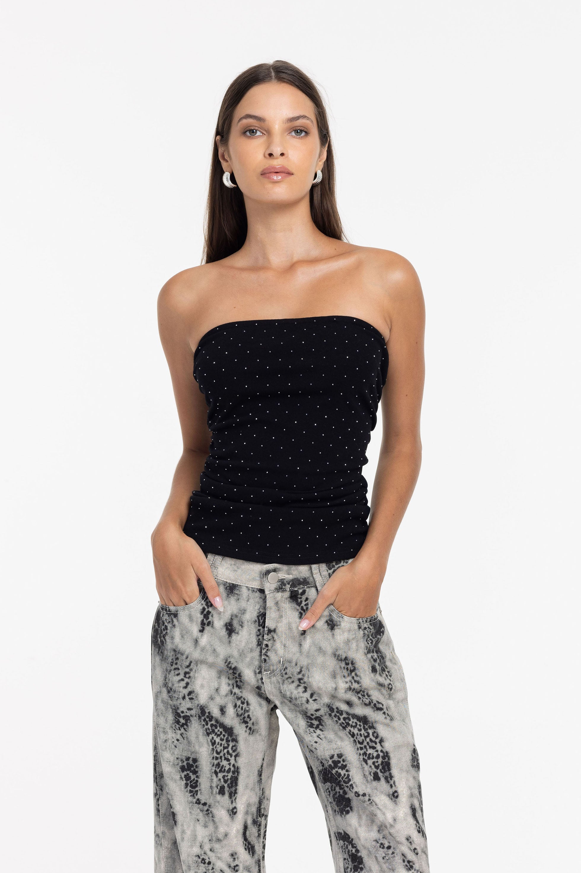 Winston Bandeau - Black with Silver Diamantés - PRE-ORDER