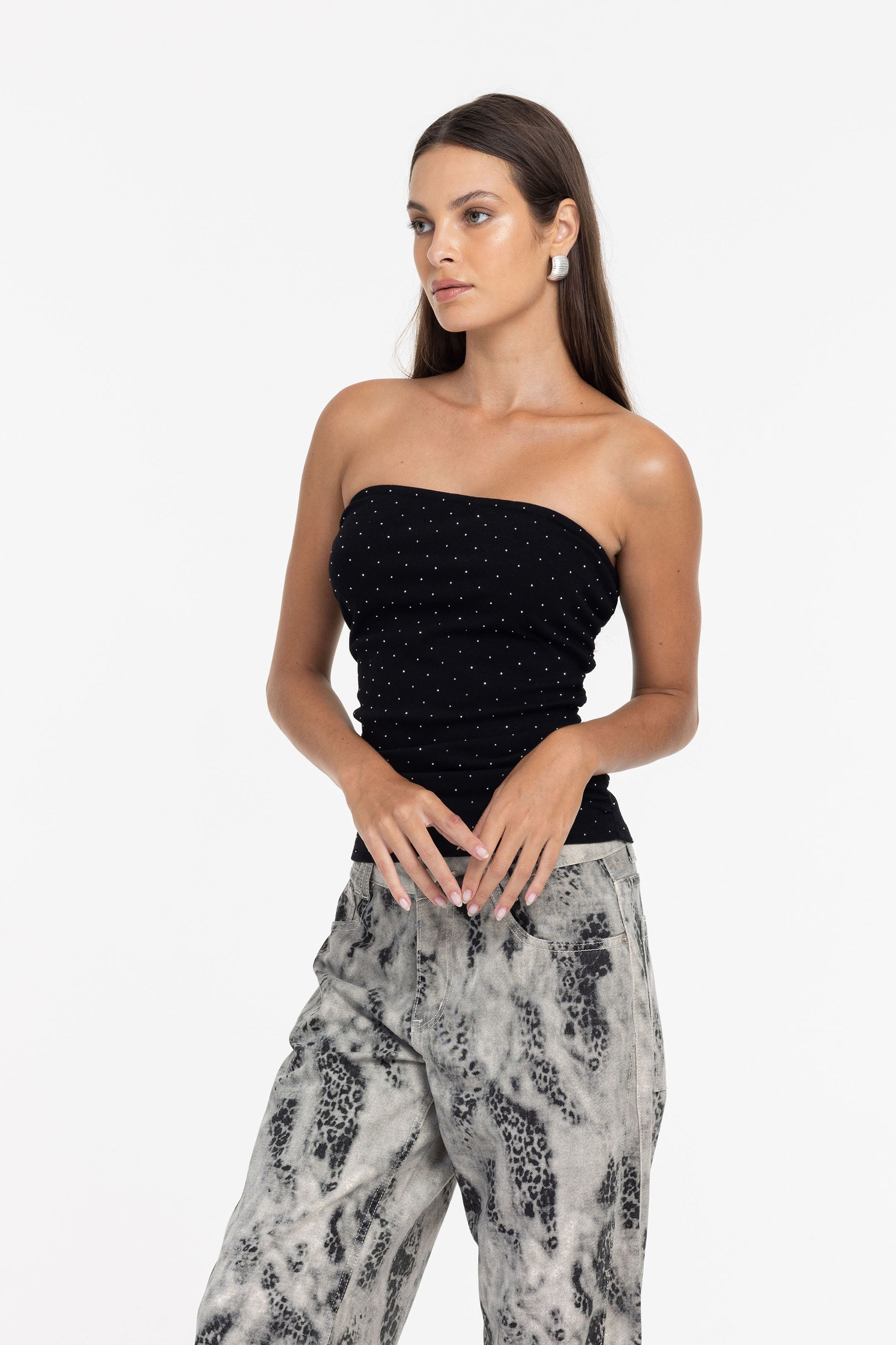 Winston Bandeau - Black with Silver Diamantés - PRE-ORDER