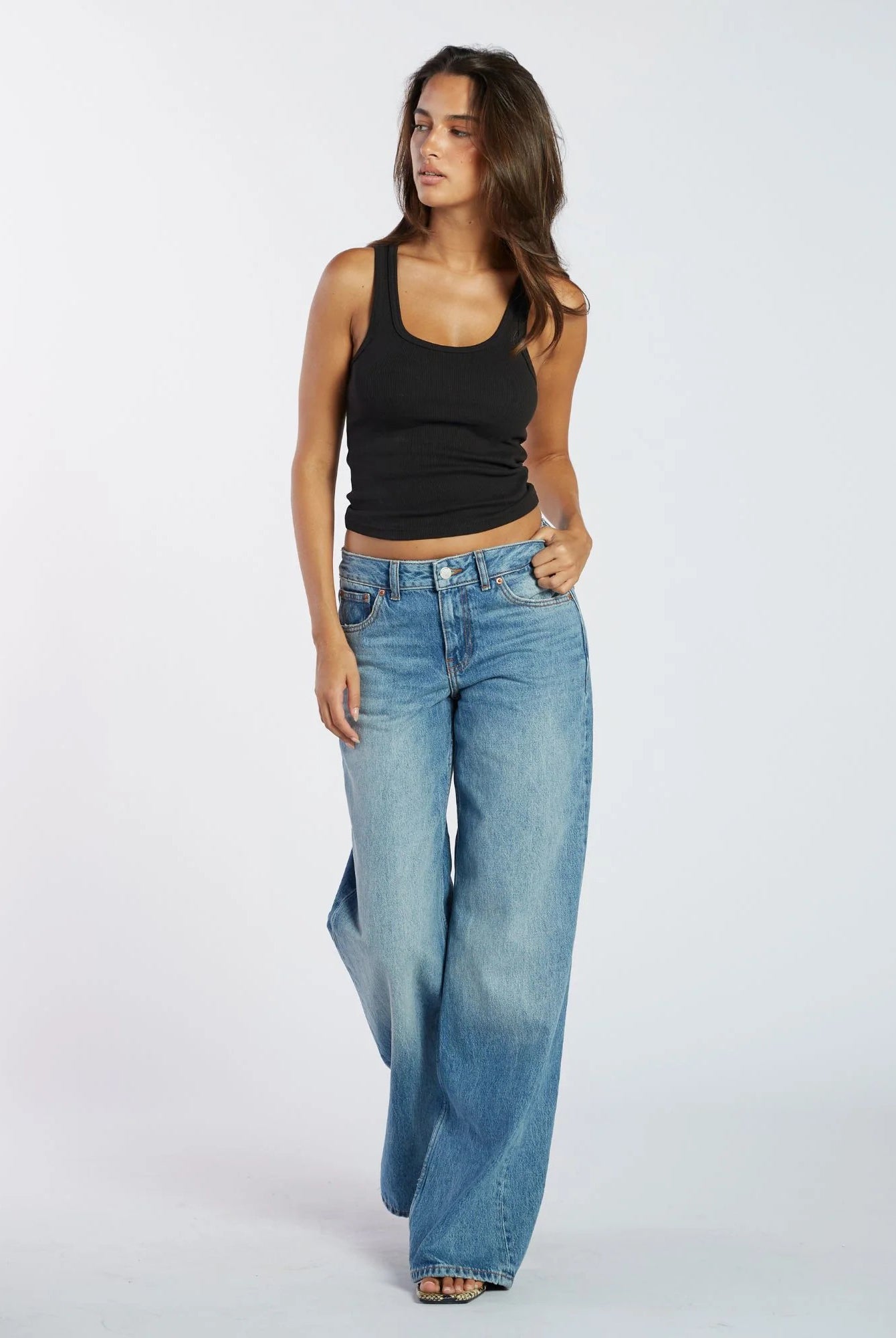 Dr Denim Rhue Wide Jeans Stream Sky Fade