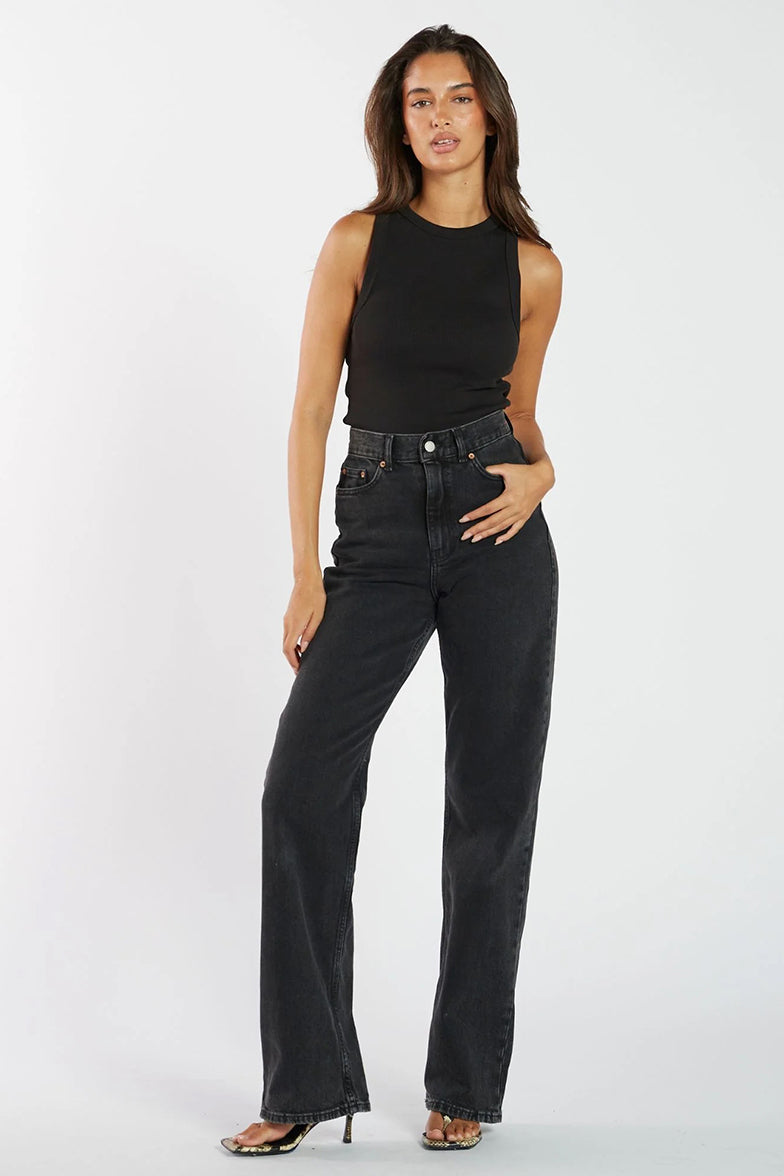 Dr Denim - Echo Straight Jeans - Tar Retro Black