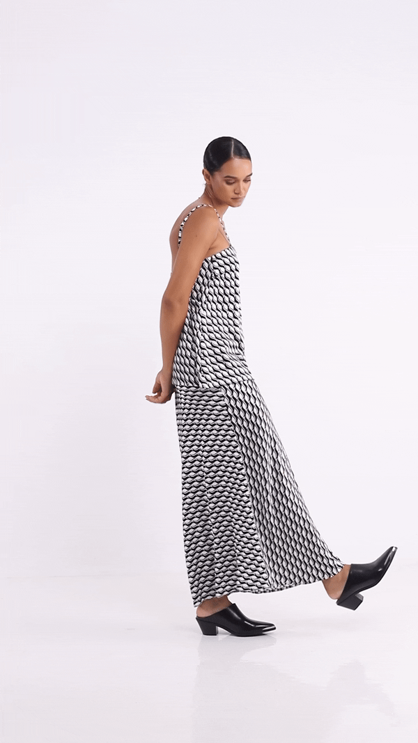 Saturday Skirt - Exclusive Black/White Small Geometric Print