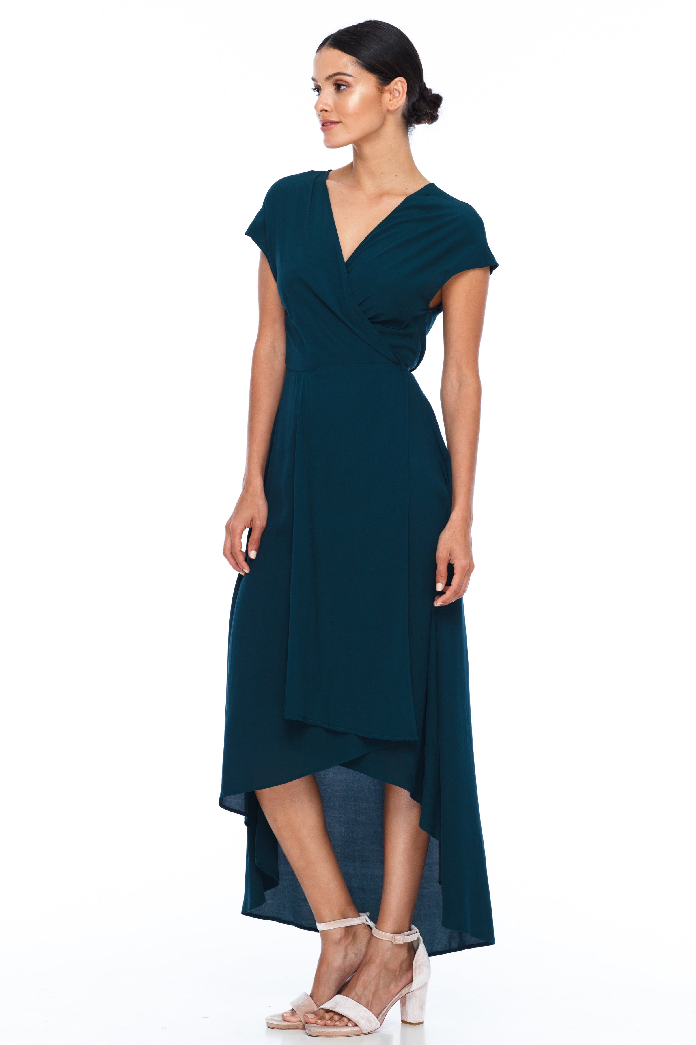 A BLAK bridesmaid dress - Beautifully crafted with a free flowing style, an asymmetrical hemline, cut in a circular shape creating length at the back; The Eternal Dress is a flattering and chic cut. 