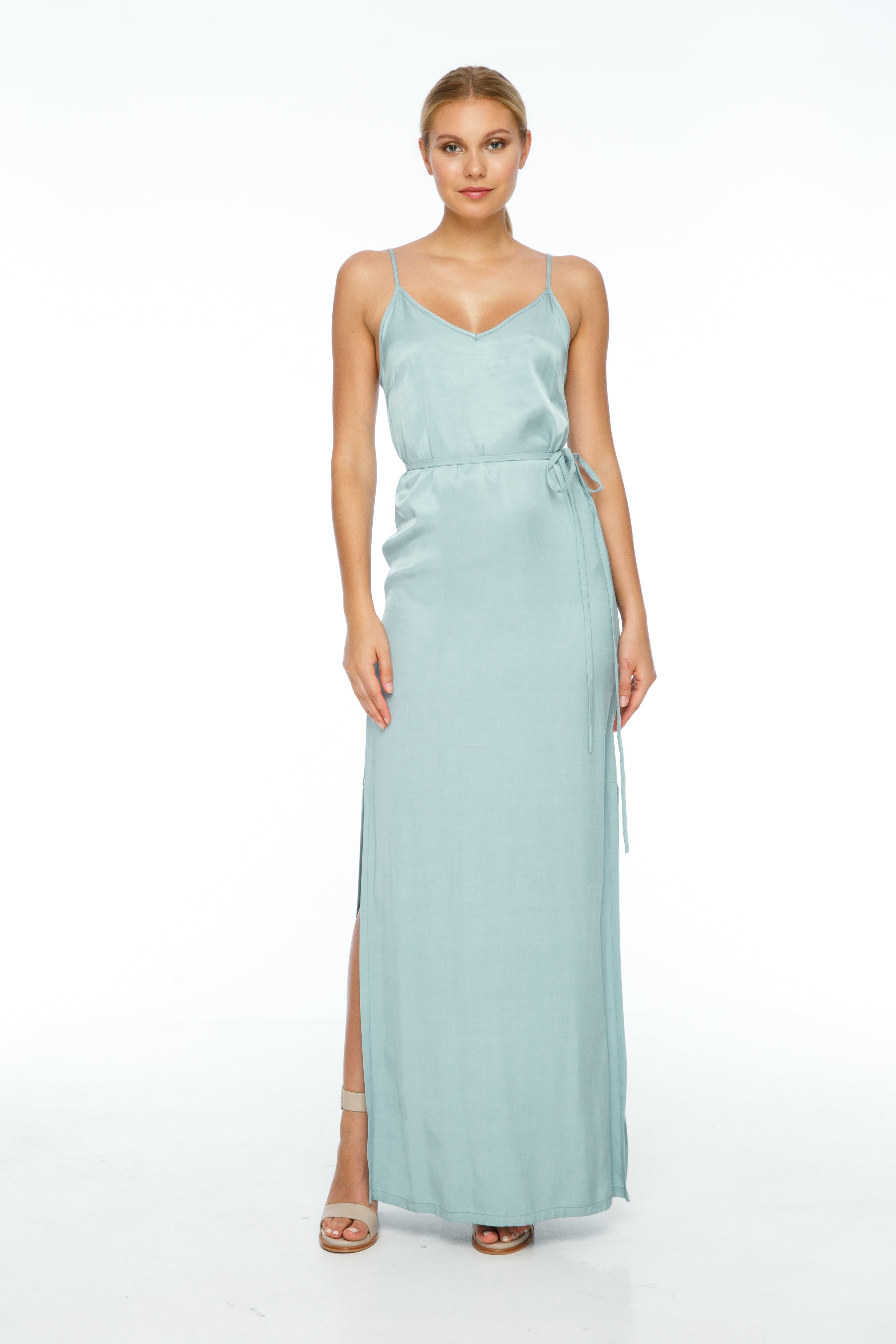 A BLAK BRIDESMAID Dress. The Paris Dress is s minimal yet classic dress that is free flowing - Duck Egg Blue - Viscose Twill