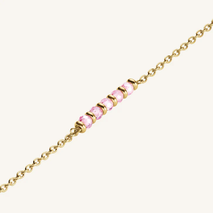 Rosefield Pink 5 Row Stone Necklace