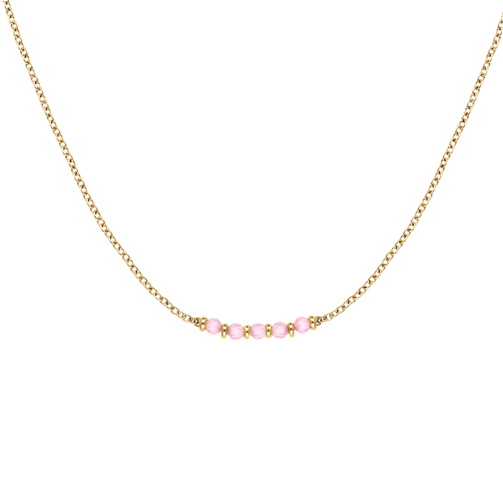 Rosefield Pink 5 Row Stone Necklace