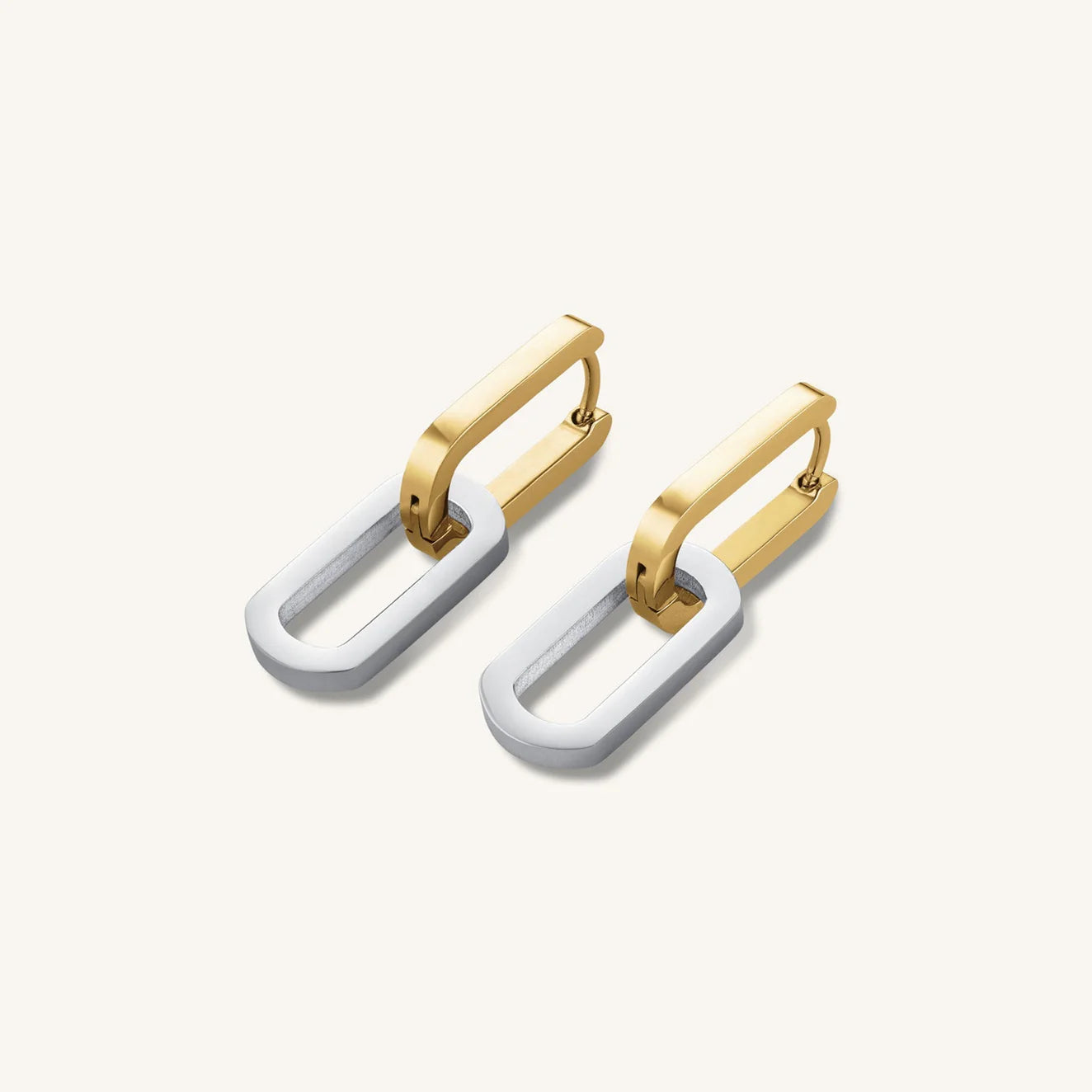 Rosefield Duotone Link Hoops Gold