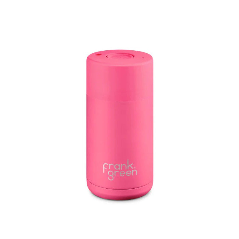 Frank Green - 12oz Ceramic Reusable Cup - Neon Pink