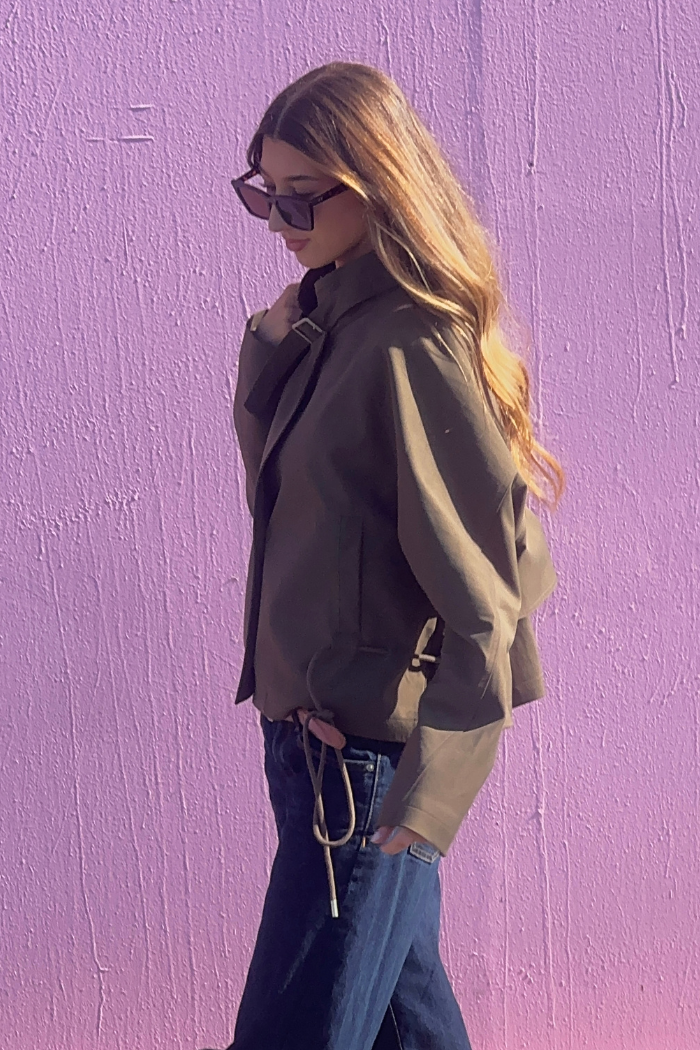 Rhodes Cropped Utility Jacket | Dark Khaki | PRE-ORDER