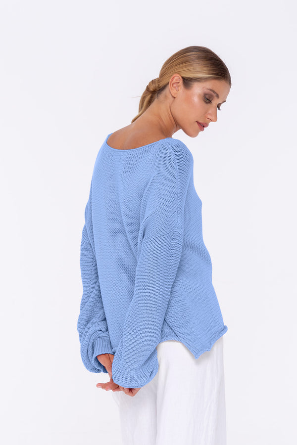 Close Sweater - Cornflower Blue