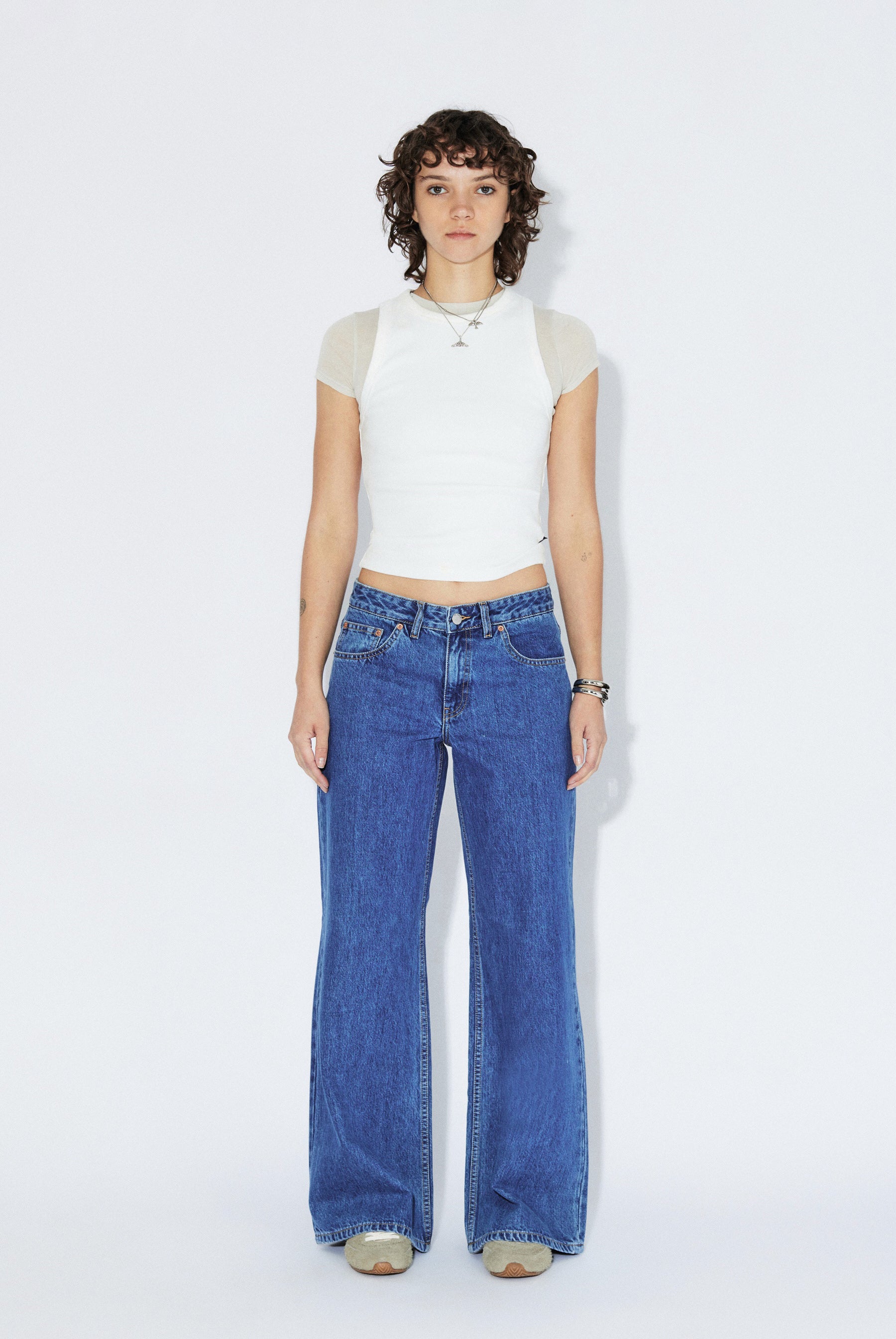 Dr Denim - Rhue Low Wide Jeans - Haze Mid Retro