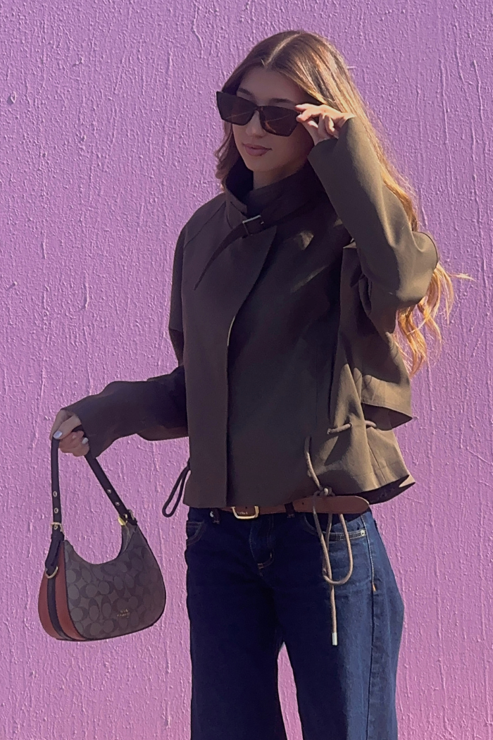 Rhodes Cropped Utility Jacket | Dark Khaki | PRE-ORDER