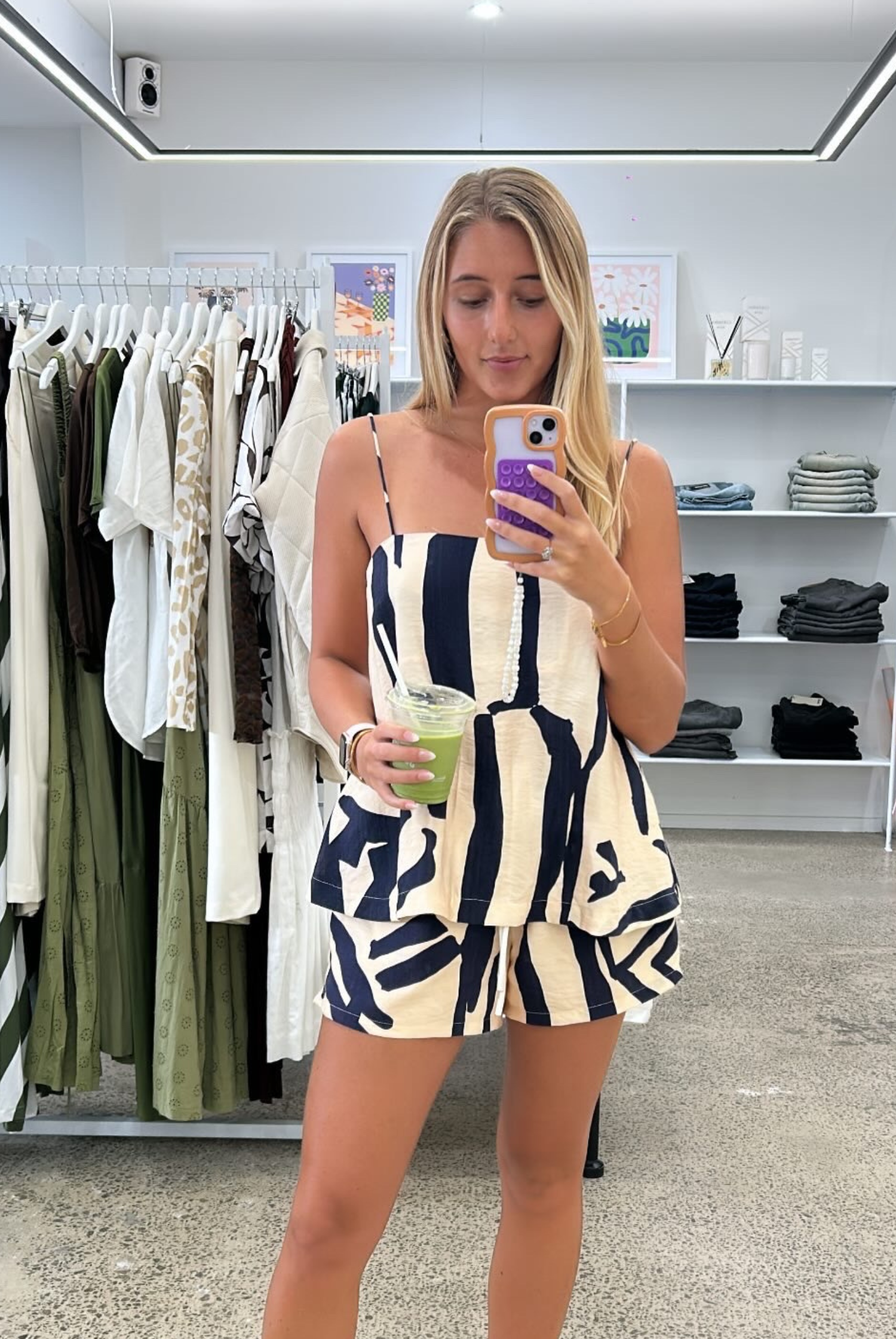 Luca Short - Cream/Navy Print