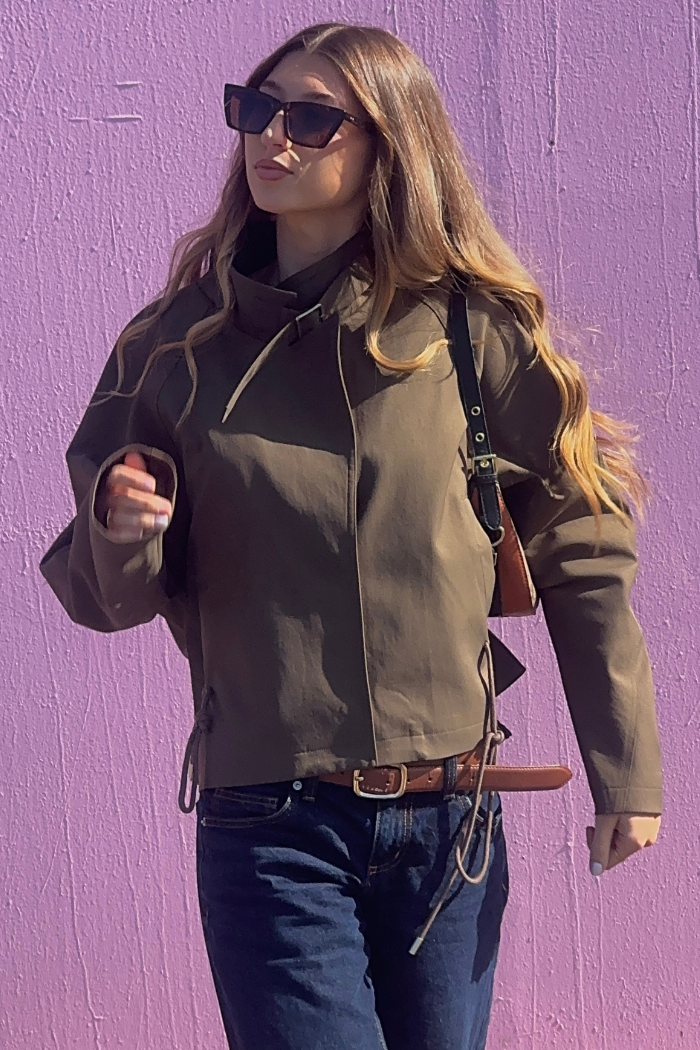 Rhodes Cropped Utility Jacket | Dark Khaki | PRE-ORDER