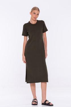 Devoted Tee Dress - Dark Khaki