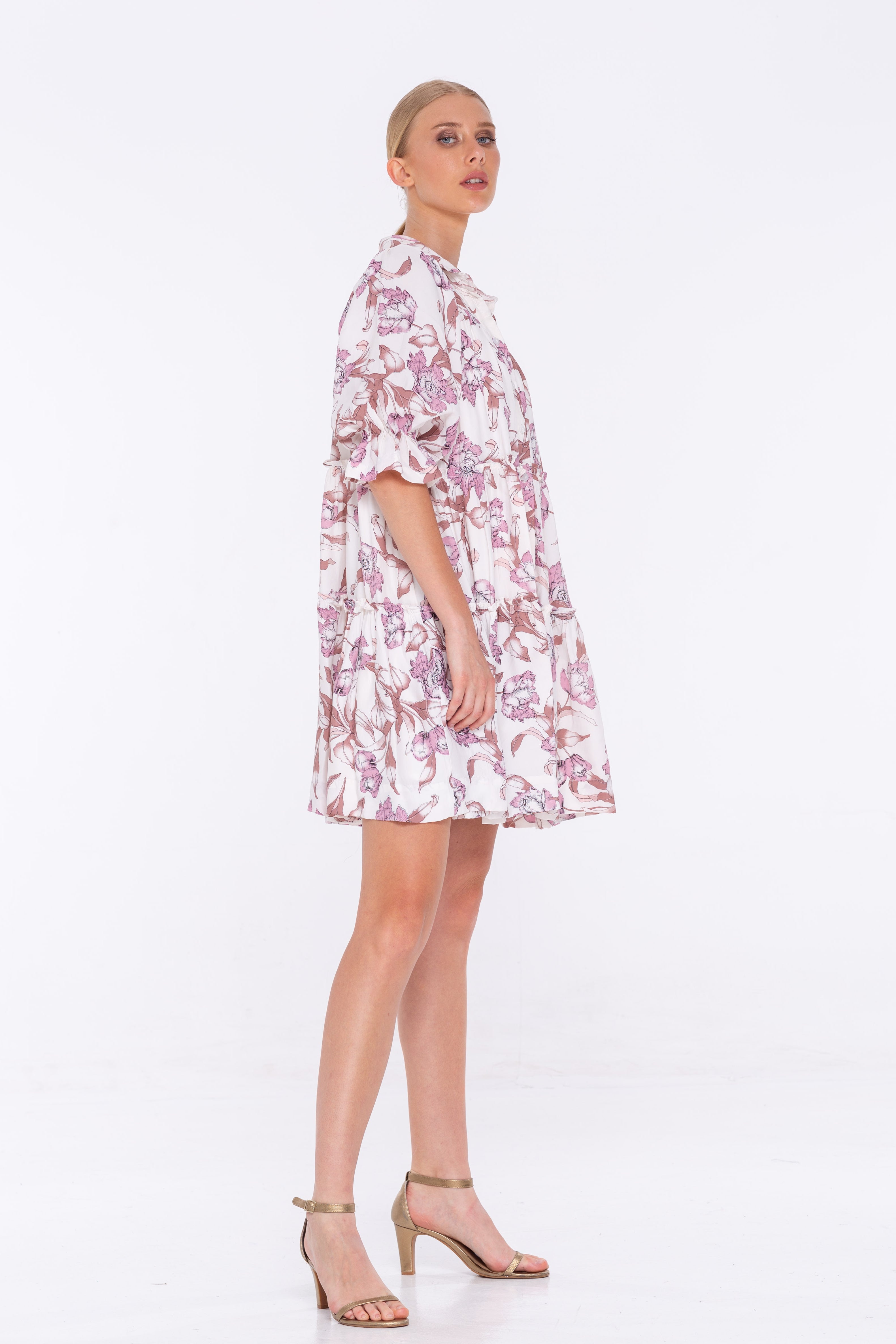 You Put A Spell On Me Dress - White/Mauve/Pink Floral
