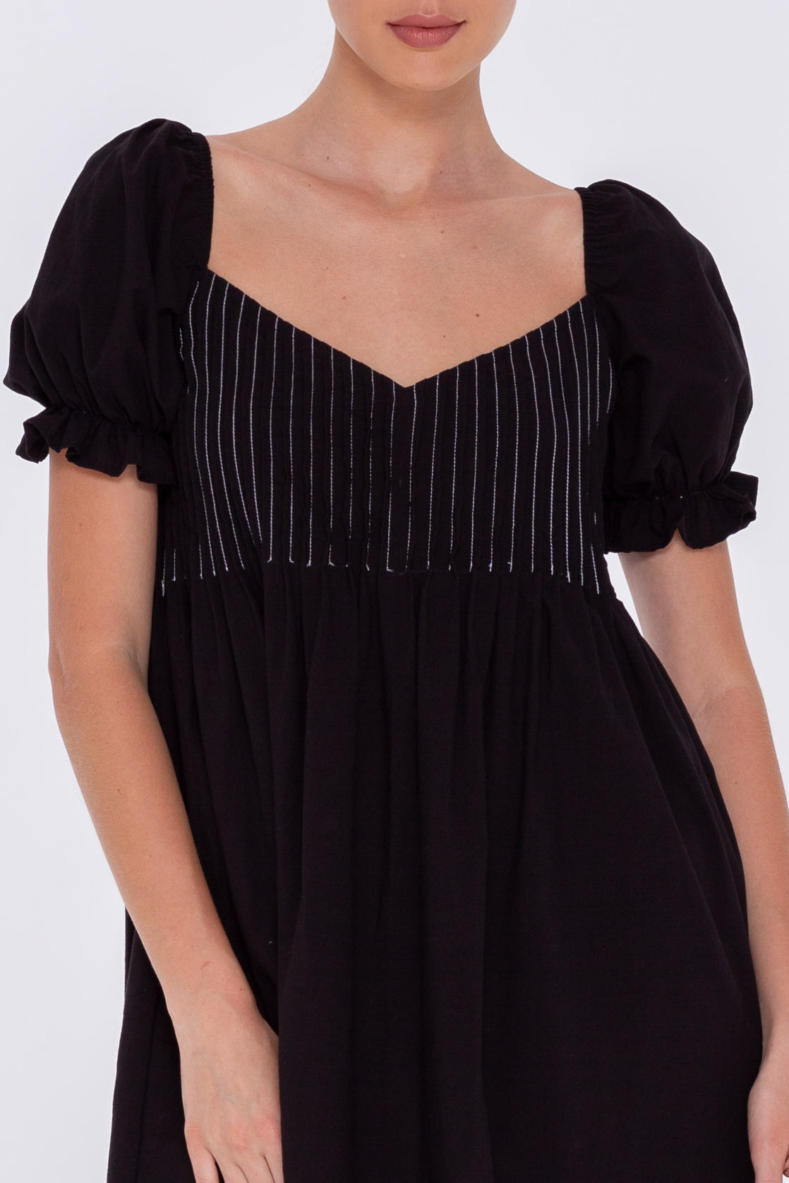 New Love Dress - Black with White Stitching