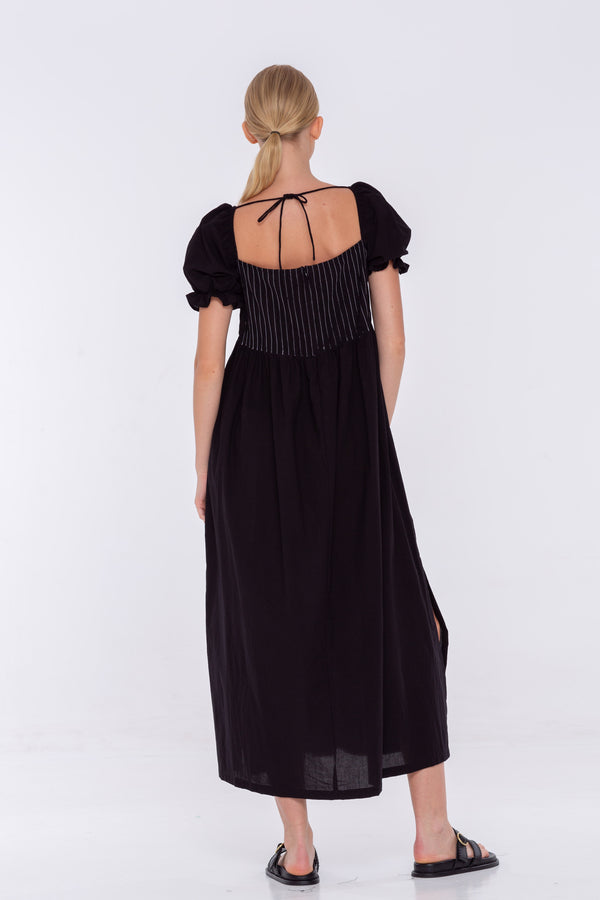 New Love Dress - Black with White Stitching