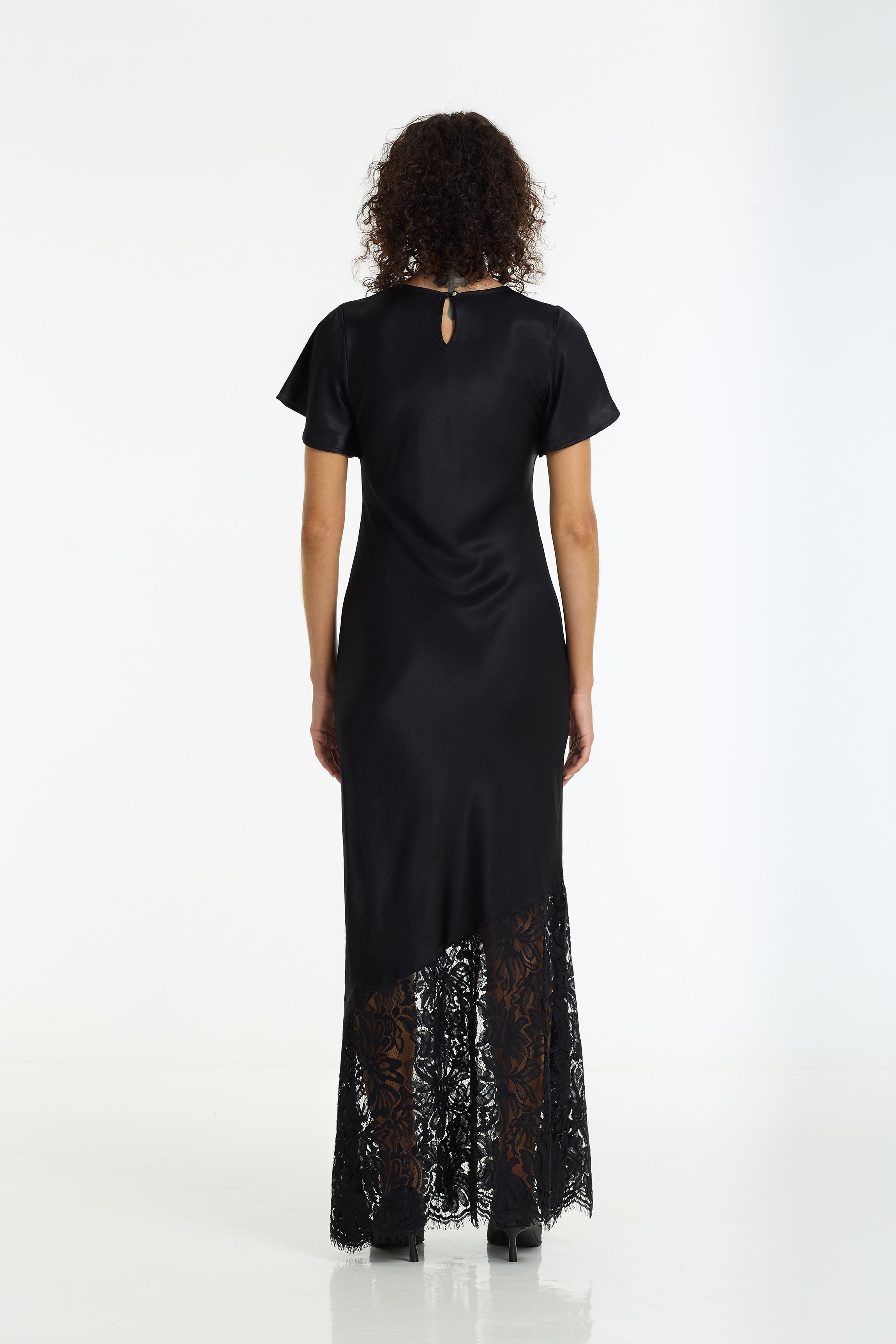 After Dark Satin Lace Maxi Dress | Black | PRE-ORDER
