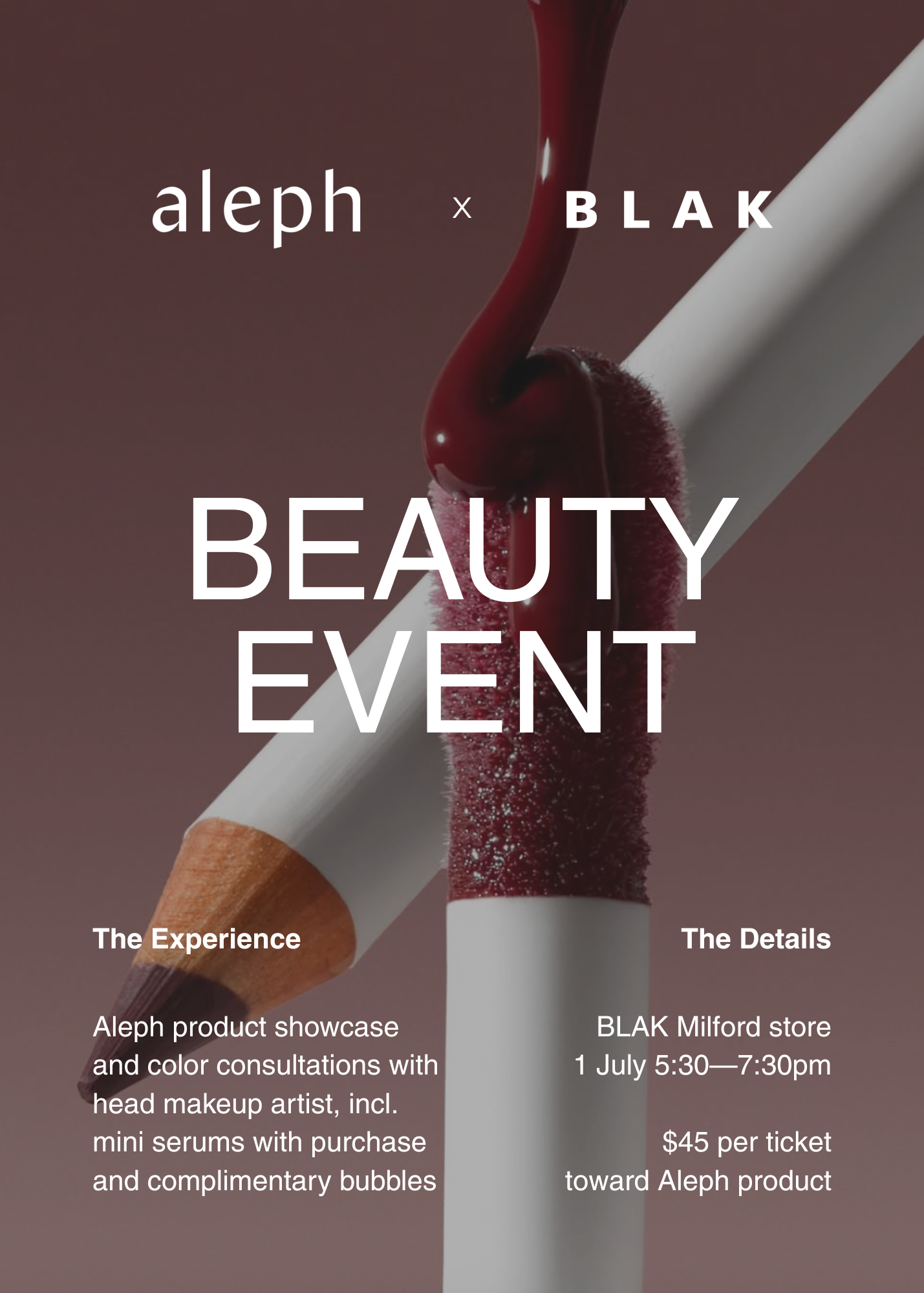 Aleph Beauty Event - Milford - 1st July