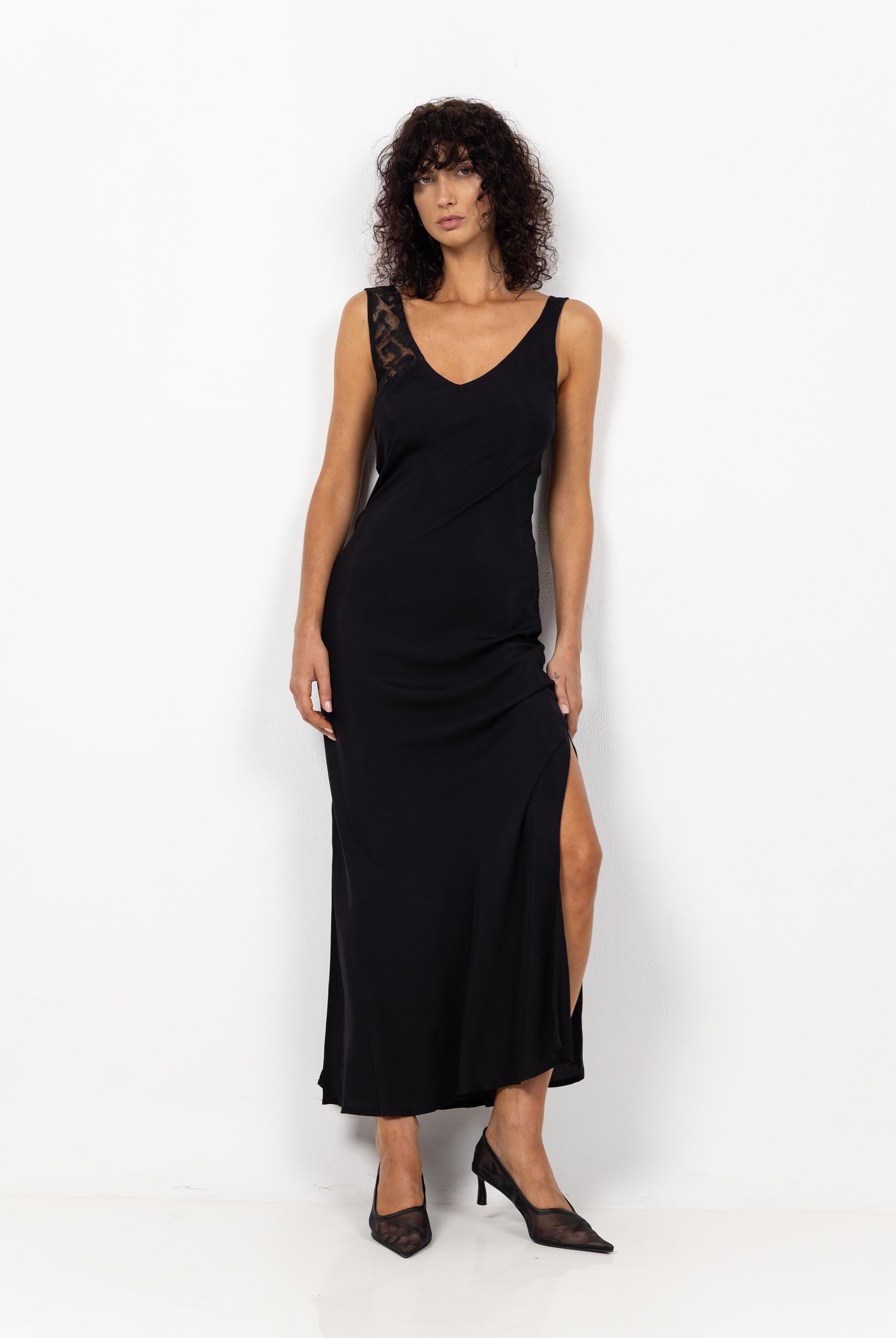 Alex Bias Cut Maxi Dress | Black | PRE-ORDER