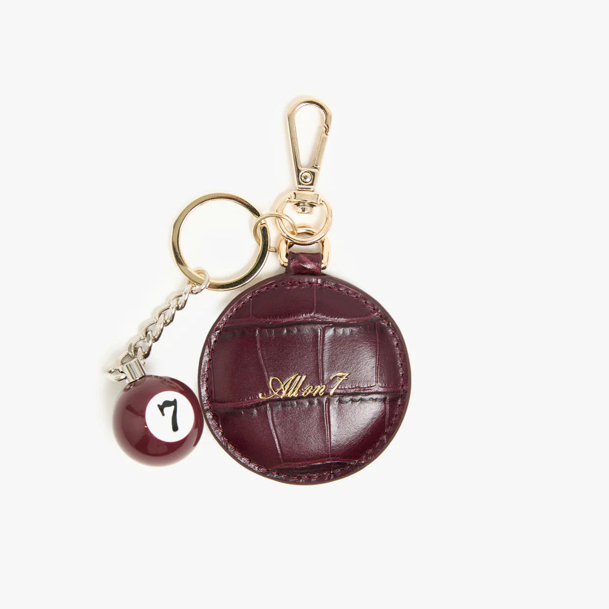 All On Seven - Circle Keychain - Burgundy