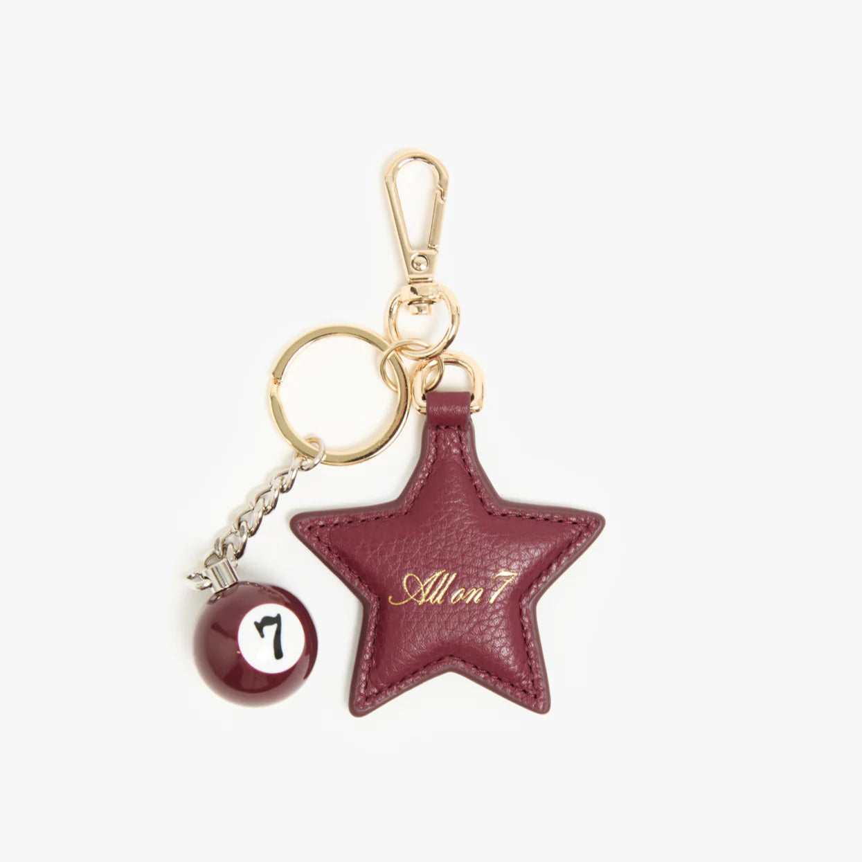 All On Seven - Star Keychain - Burgundy