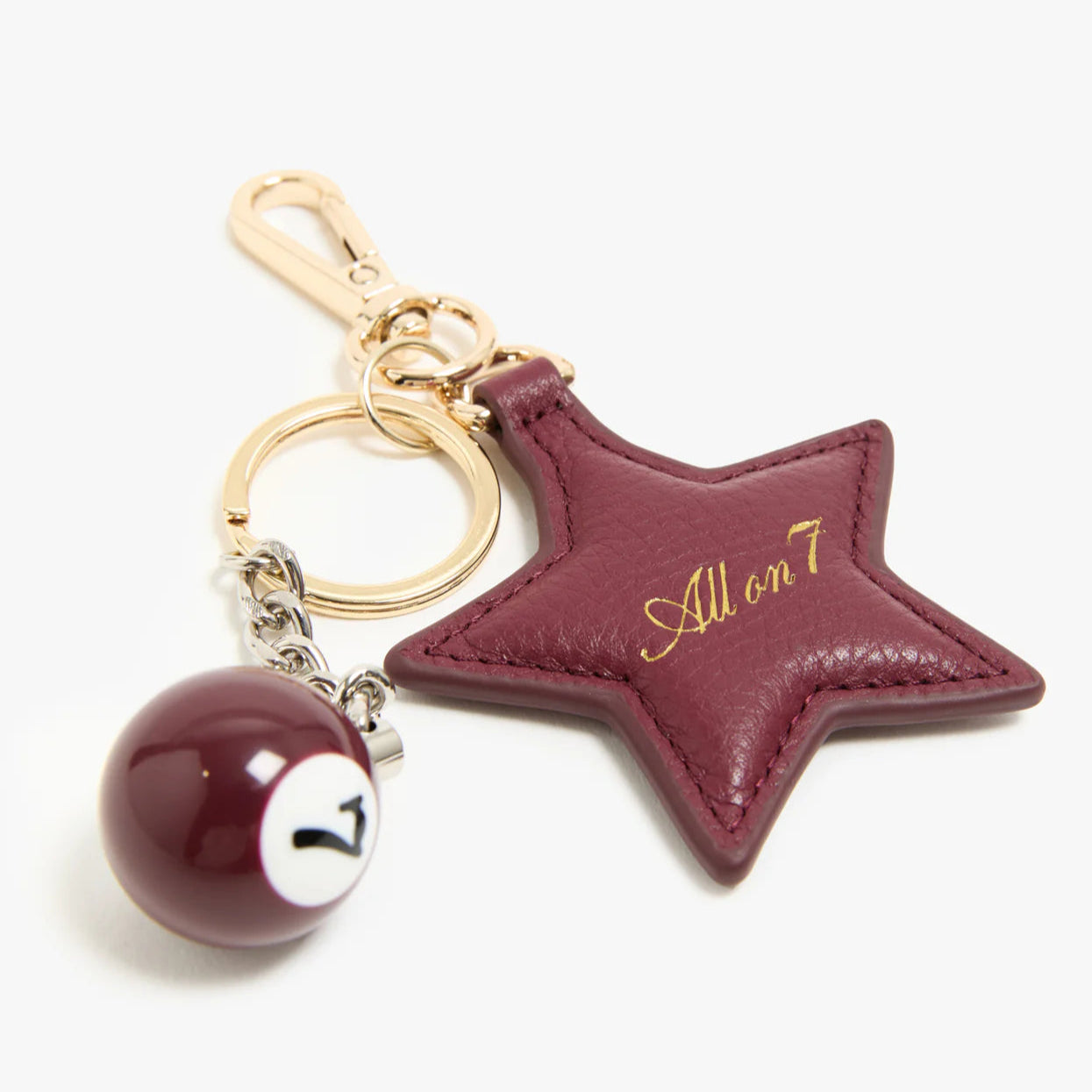 All On Seven - Star Keychain - Burgundy