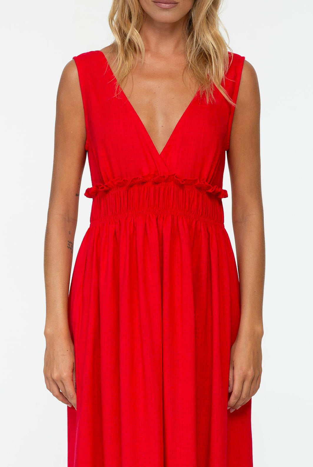 Anya Linen Maxi Dress | Strawberry Red | PRE-ORDER