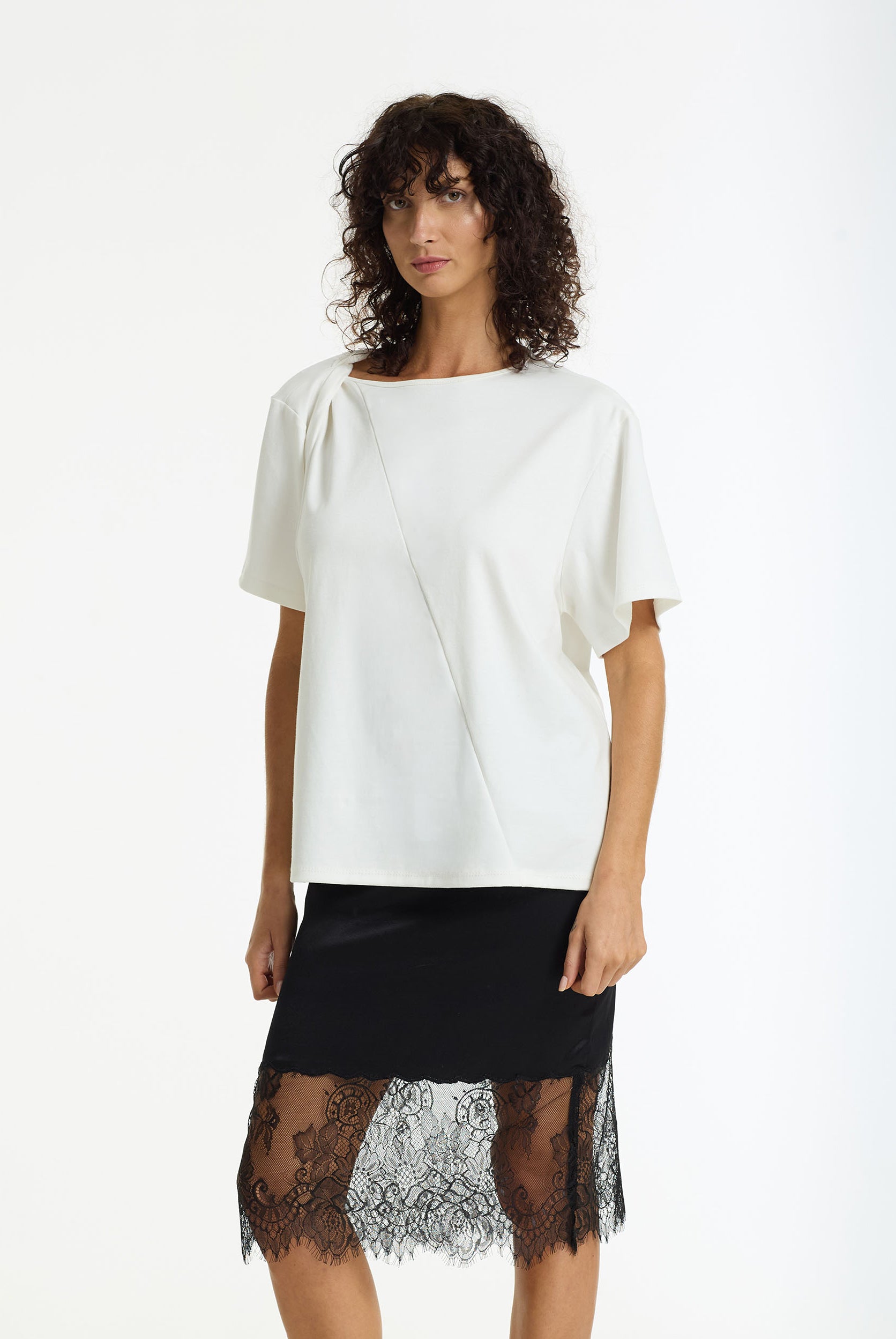 Before Dawn Asymmetric Tee | White | PRE-ORDER