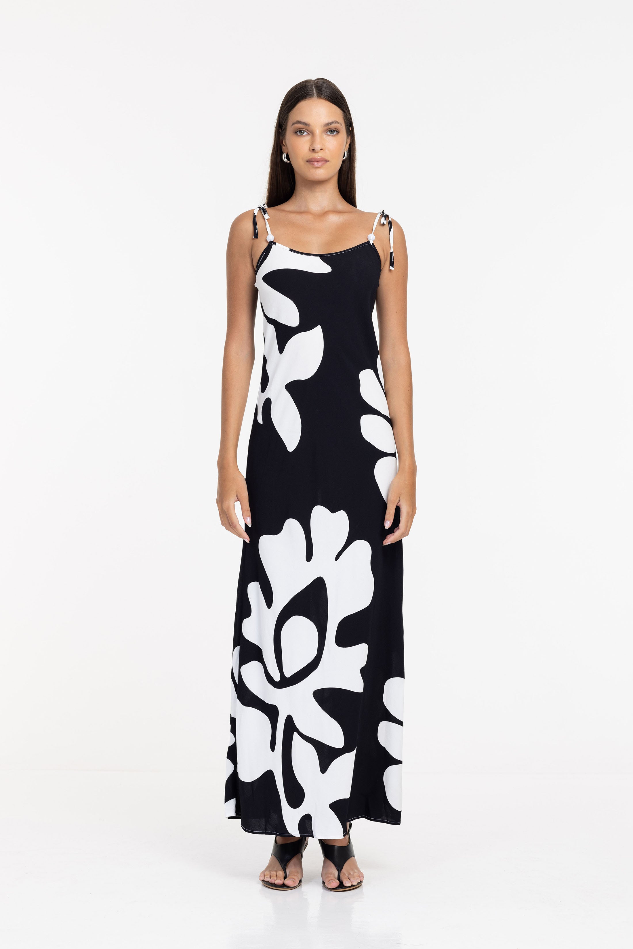 Bow Slip Maxi - Exclusive Black/White Print